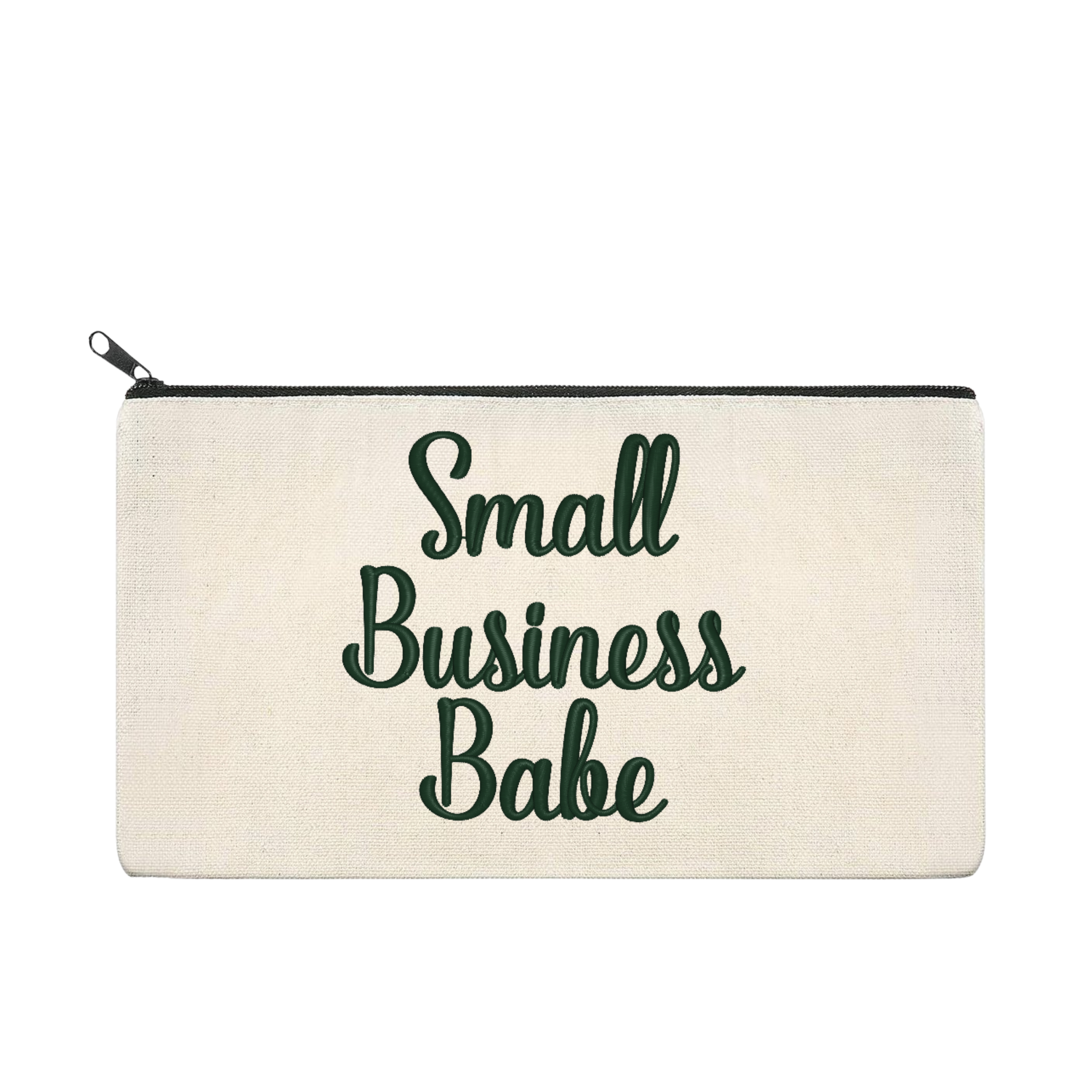 Small Business Babe Embroidered Multipurpose Zipper Pouch Bag