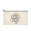 Pansies Embroidered Multipurpose Zipper Pouch Bag