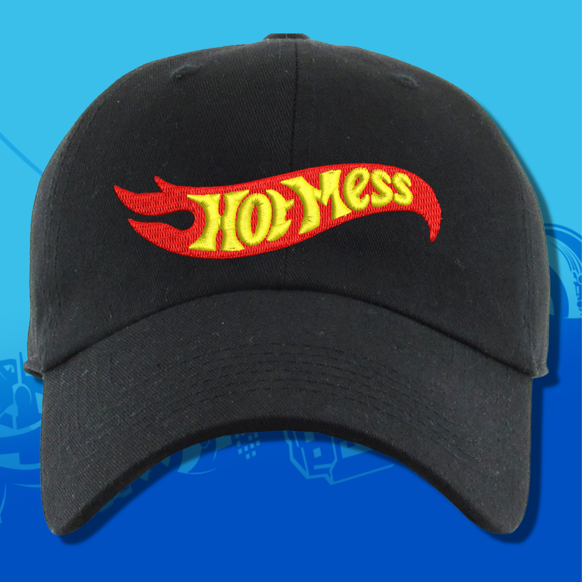 Hot Mess Embroidered Black Dad Hat, One Size Fits All
