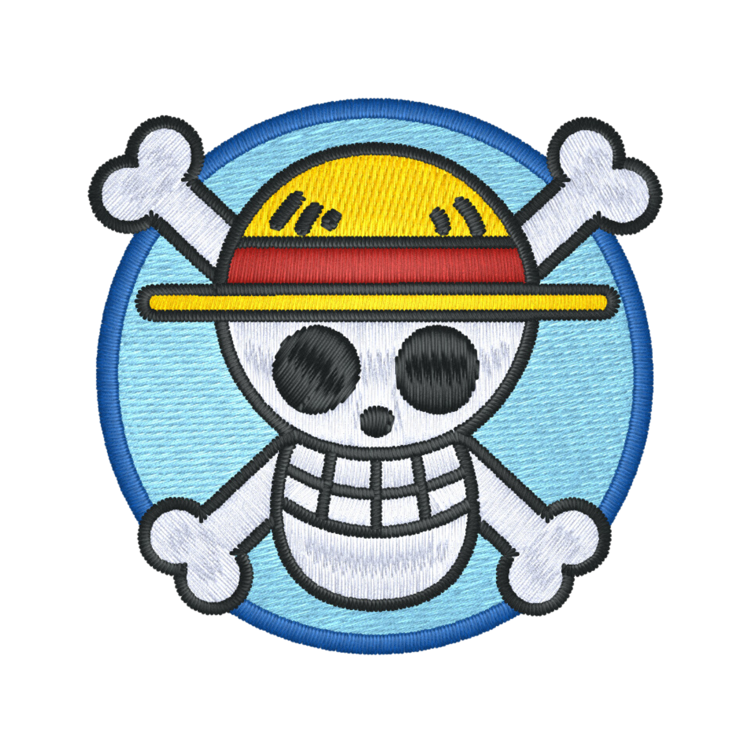 Straw Hat Pirate Jolly Roger Embroidered Iron-on Patch