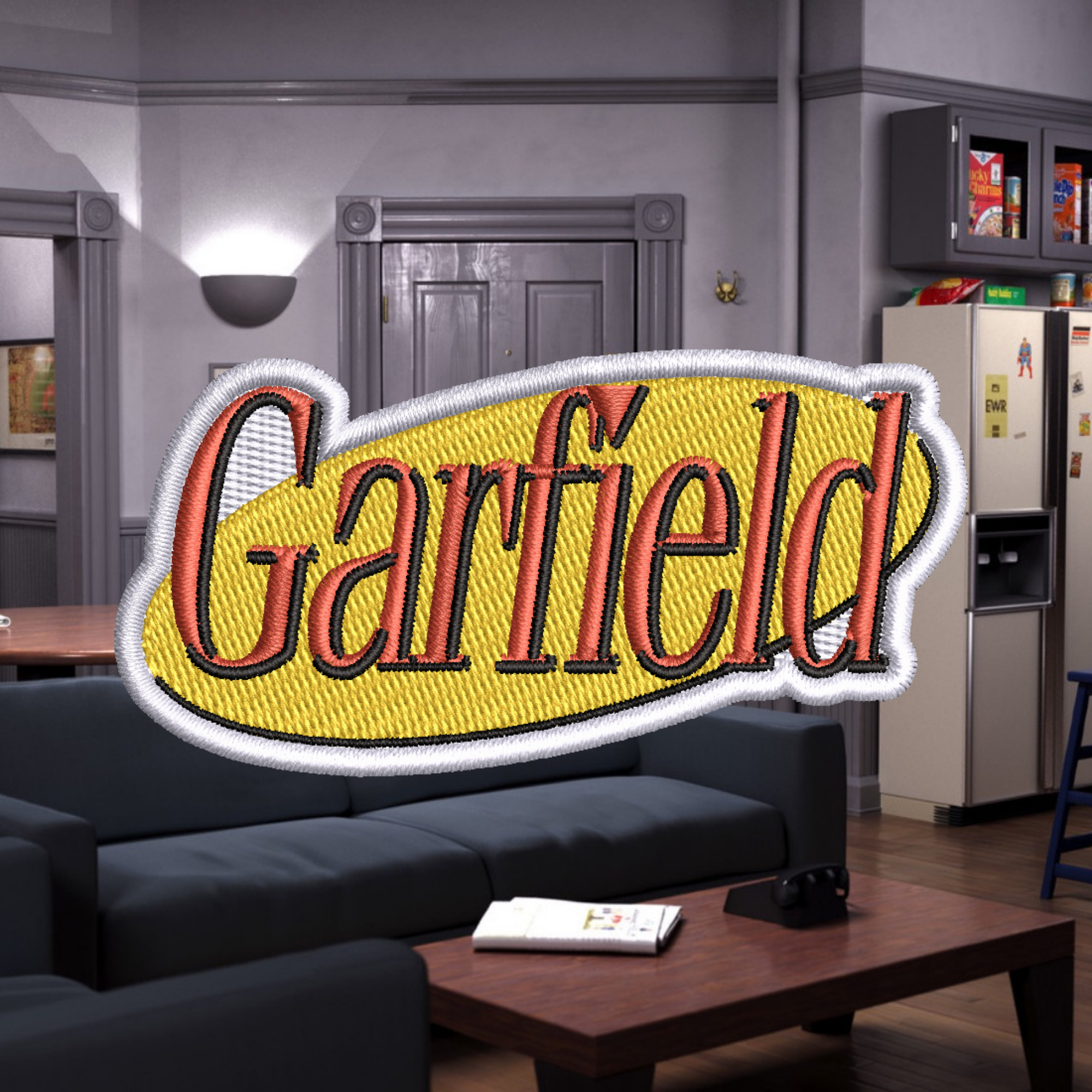 Garfield Seinfeld Crossover Episode Embroidered Iron-on Patch