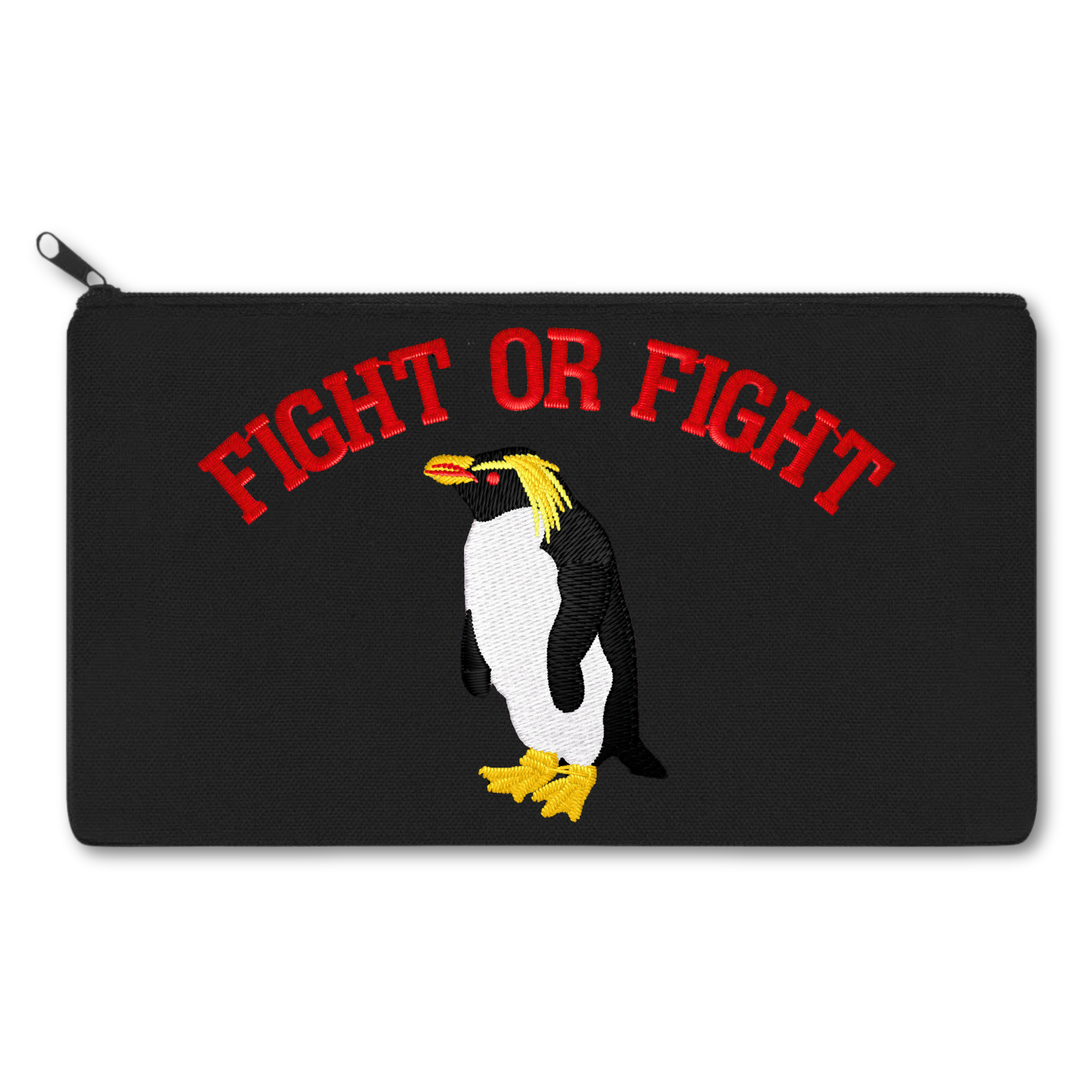 Fight or Fight Embroidered Multipurpose Zipper Pouch Bag