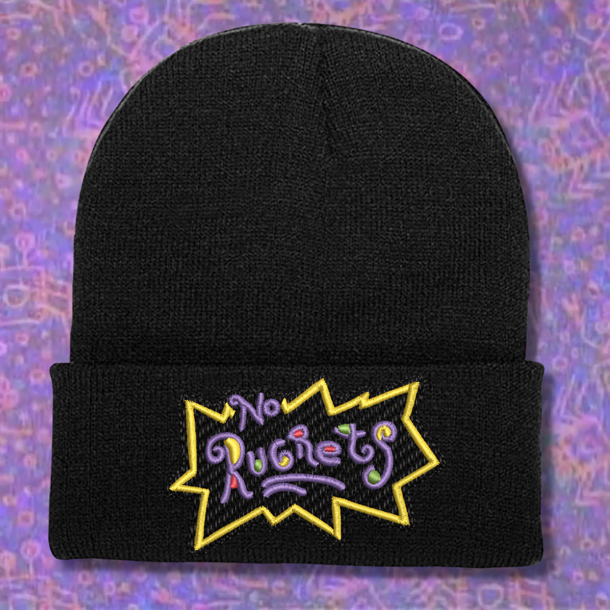 No Rugrets Rugrats Parody Embroidered Beanie Hat, One Size Fits All