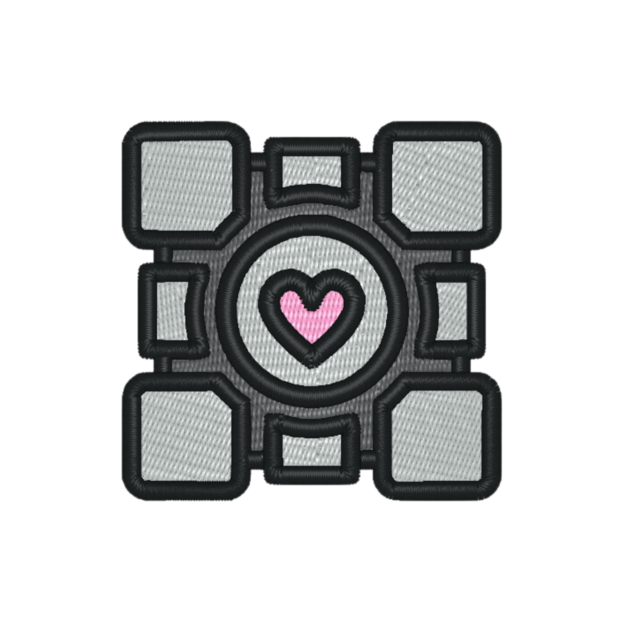 Companion Cube Portal Embroidered Iron-on Patch