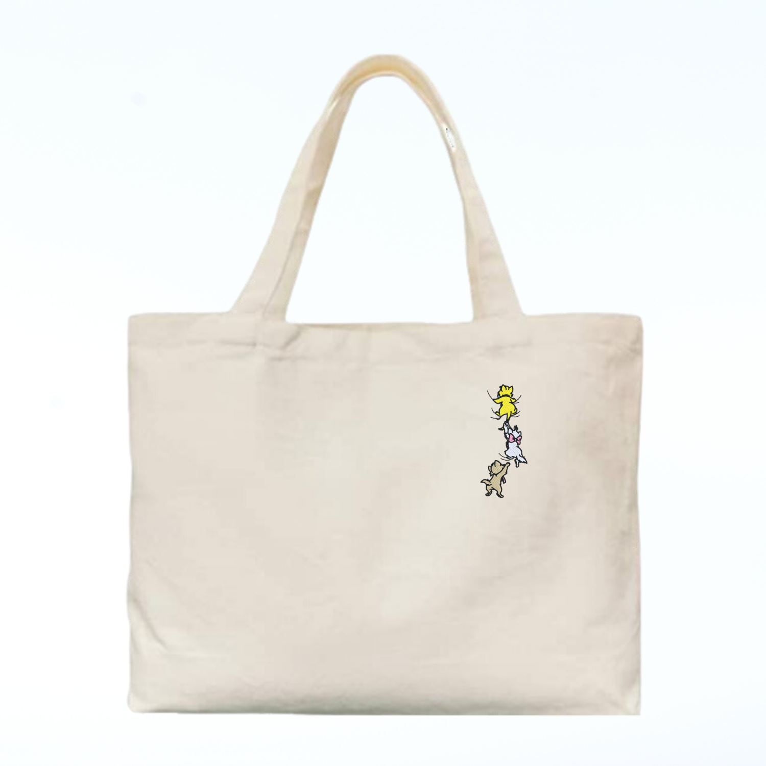 Aristocratic Kittens Embroidered Canvas Tote Bag