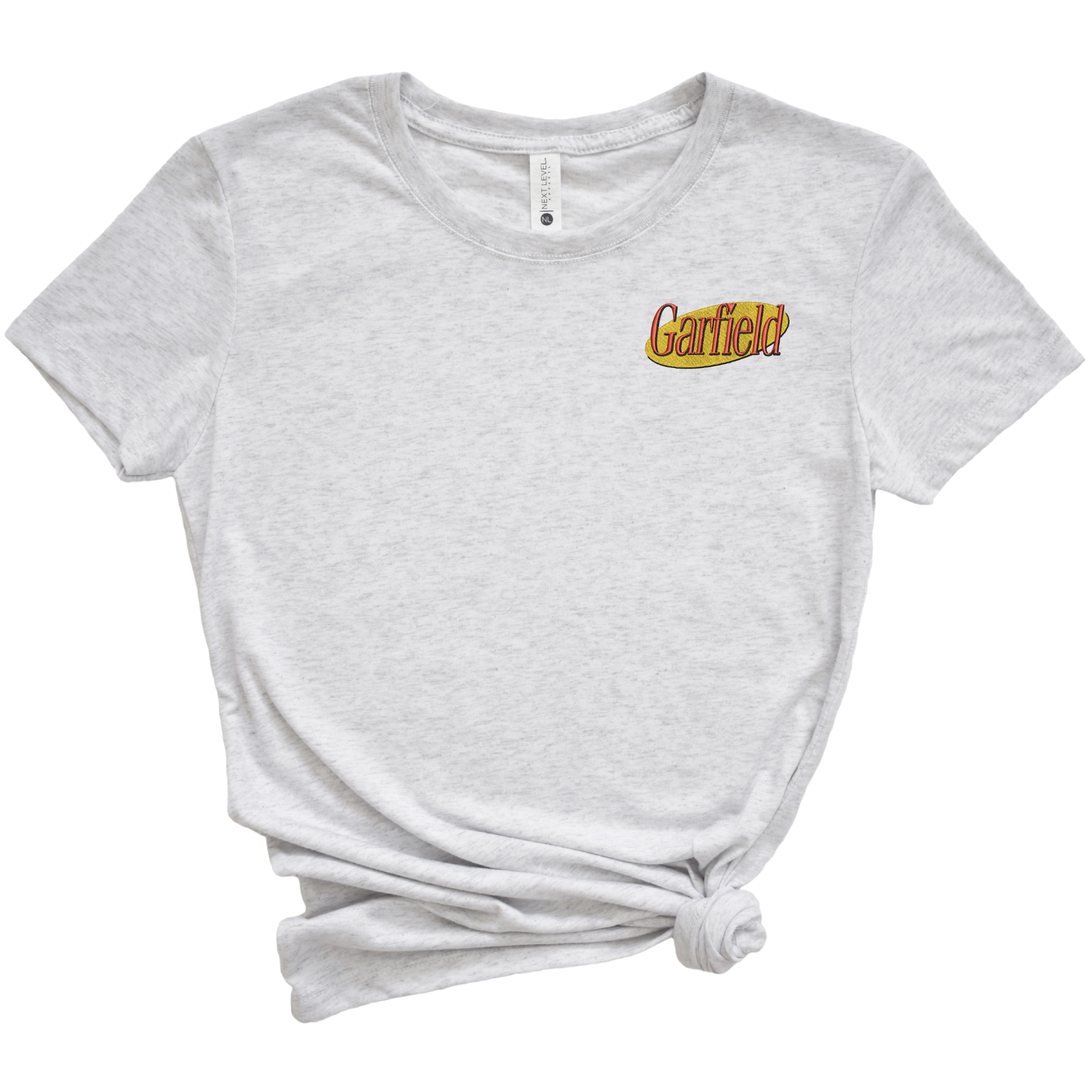 Garfield Seinfeld Crossover Episode Embroidered Tee Shirt, Unisex