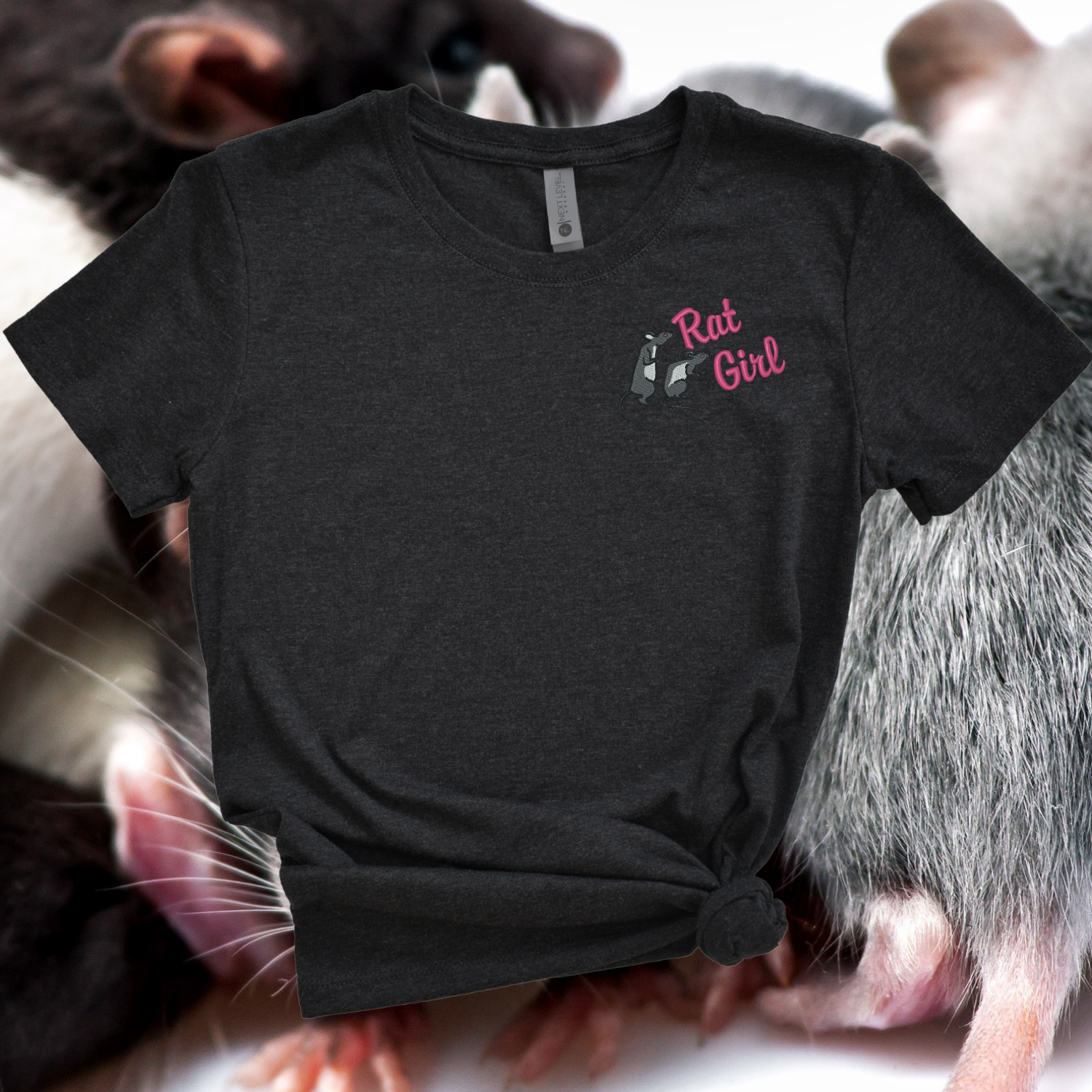 Rat Girl Embroidered Tee Shirt, Unisex