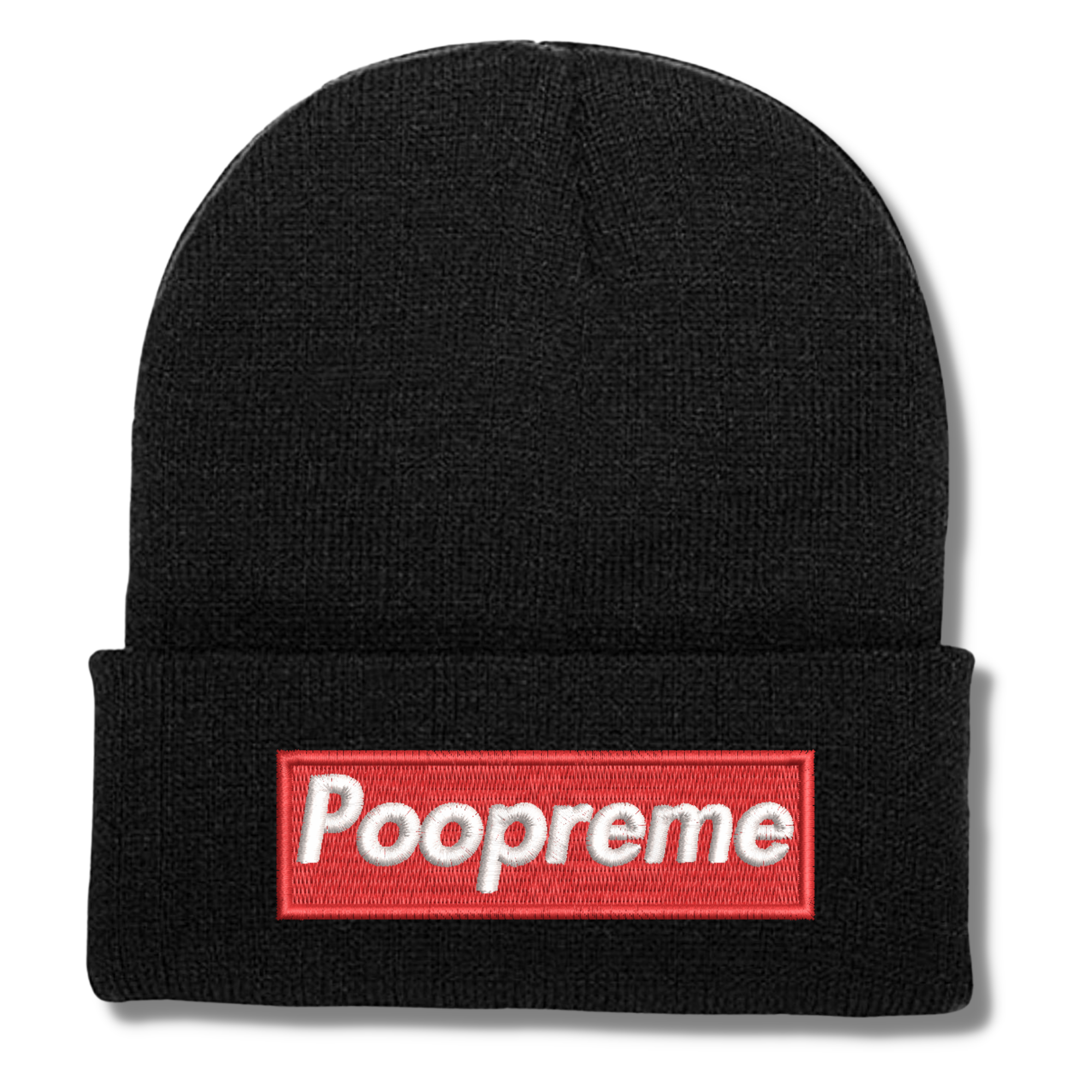 Poopreme Embroidered Beanie Hat, One Size Fits All