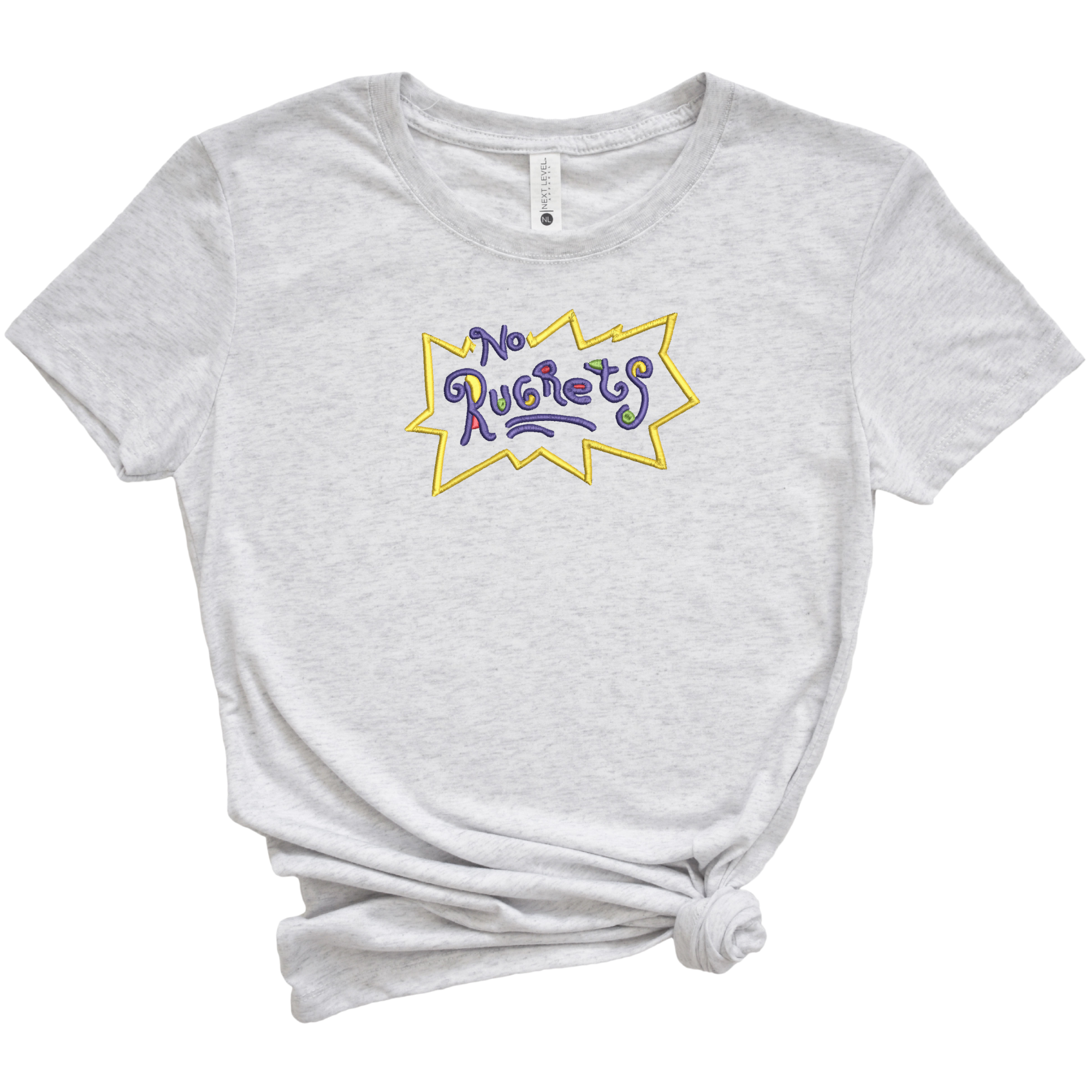 No Rugrets Rugrats Parody Embroidered Tee Shirt, Unisex