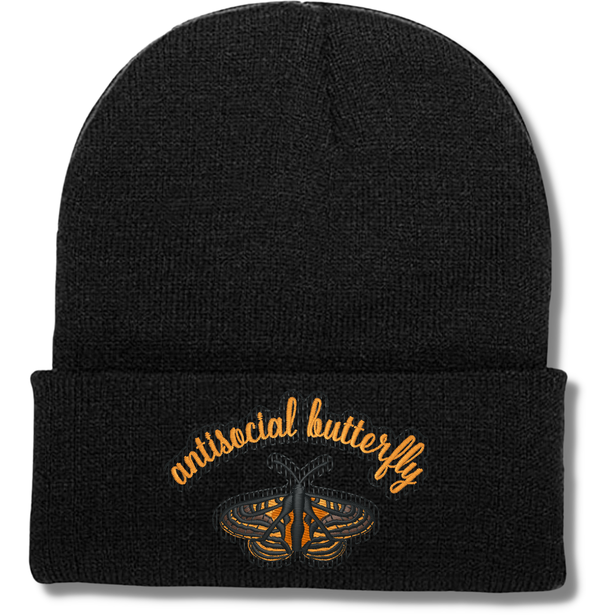 Antisocial Butterfly Beanie Hat, One Size Fits All