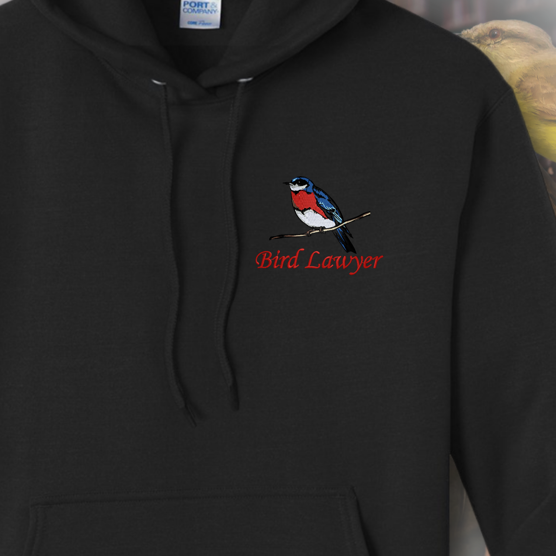 Bird Lawyer Black Hoodie, Unisex