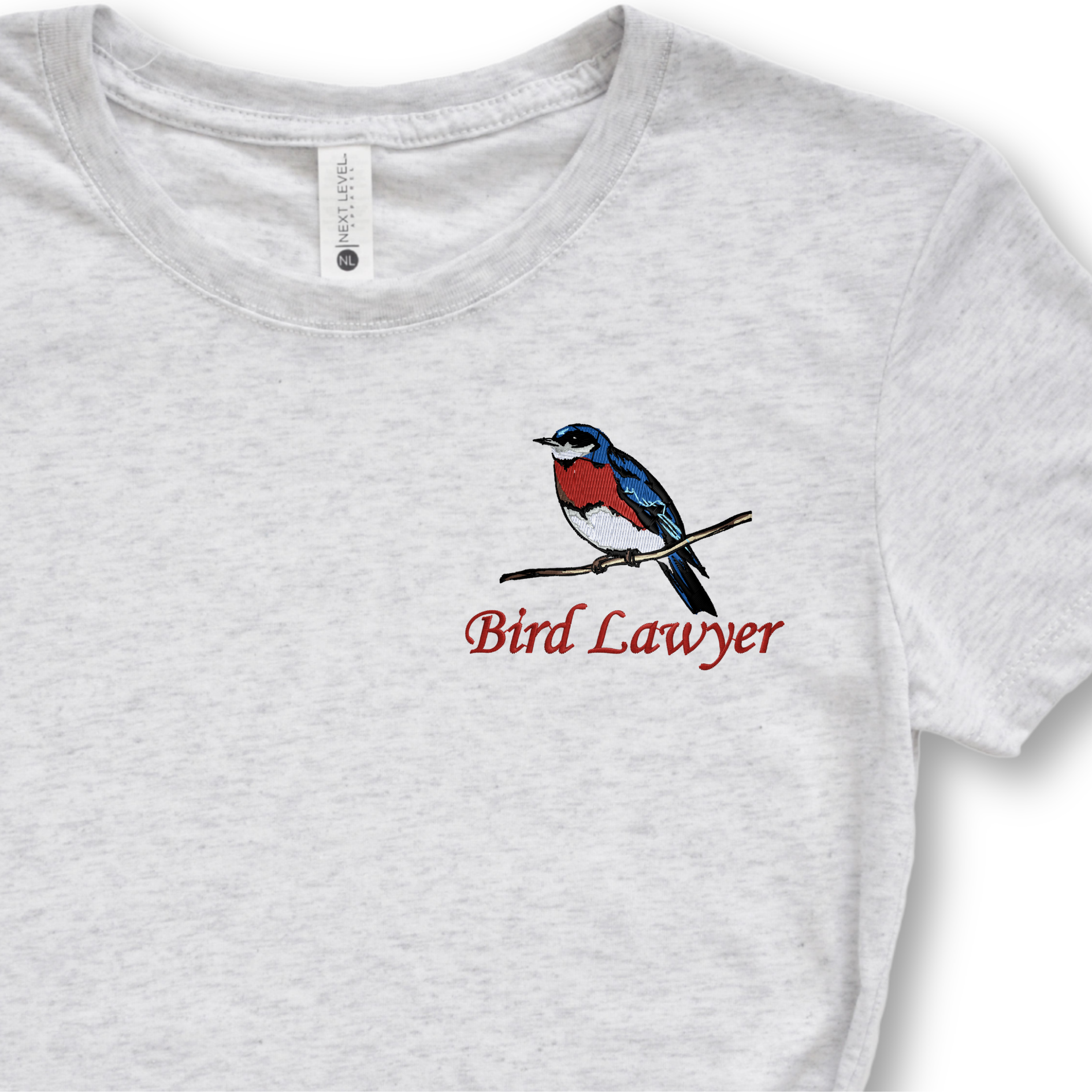 Bird Lawyer Embroidered Tee Shirt, Unisex