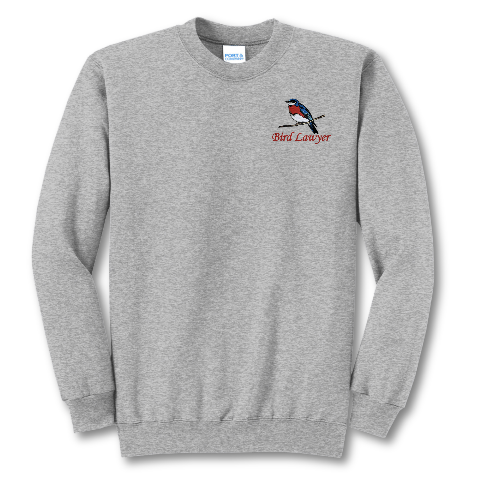 Bird Lawyer Embroidered Crewneck Sweatshirt, Unisex