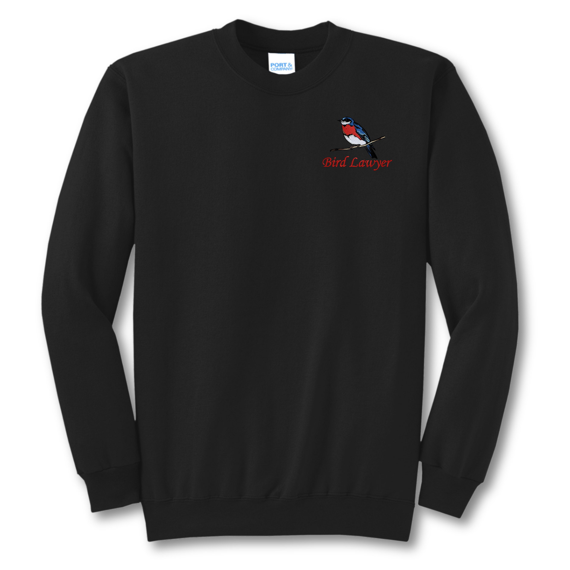 Bird Lawyer Embroidered Crewneck Sweatshirt, Unisex