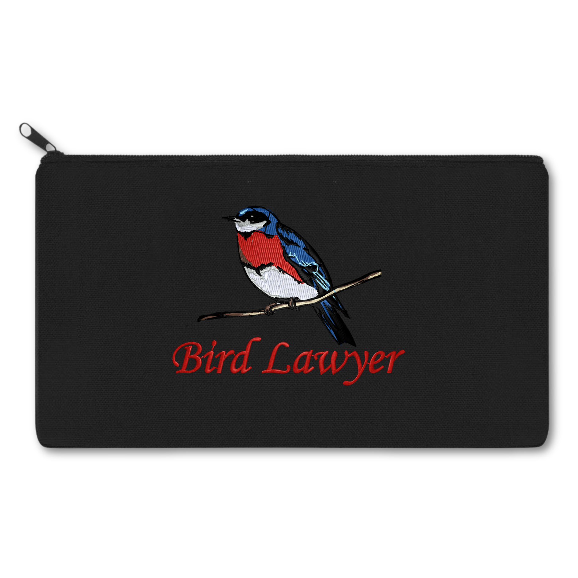 Bird Lawyer Embroidered Multipurpose Zipper Pouch Bag