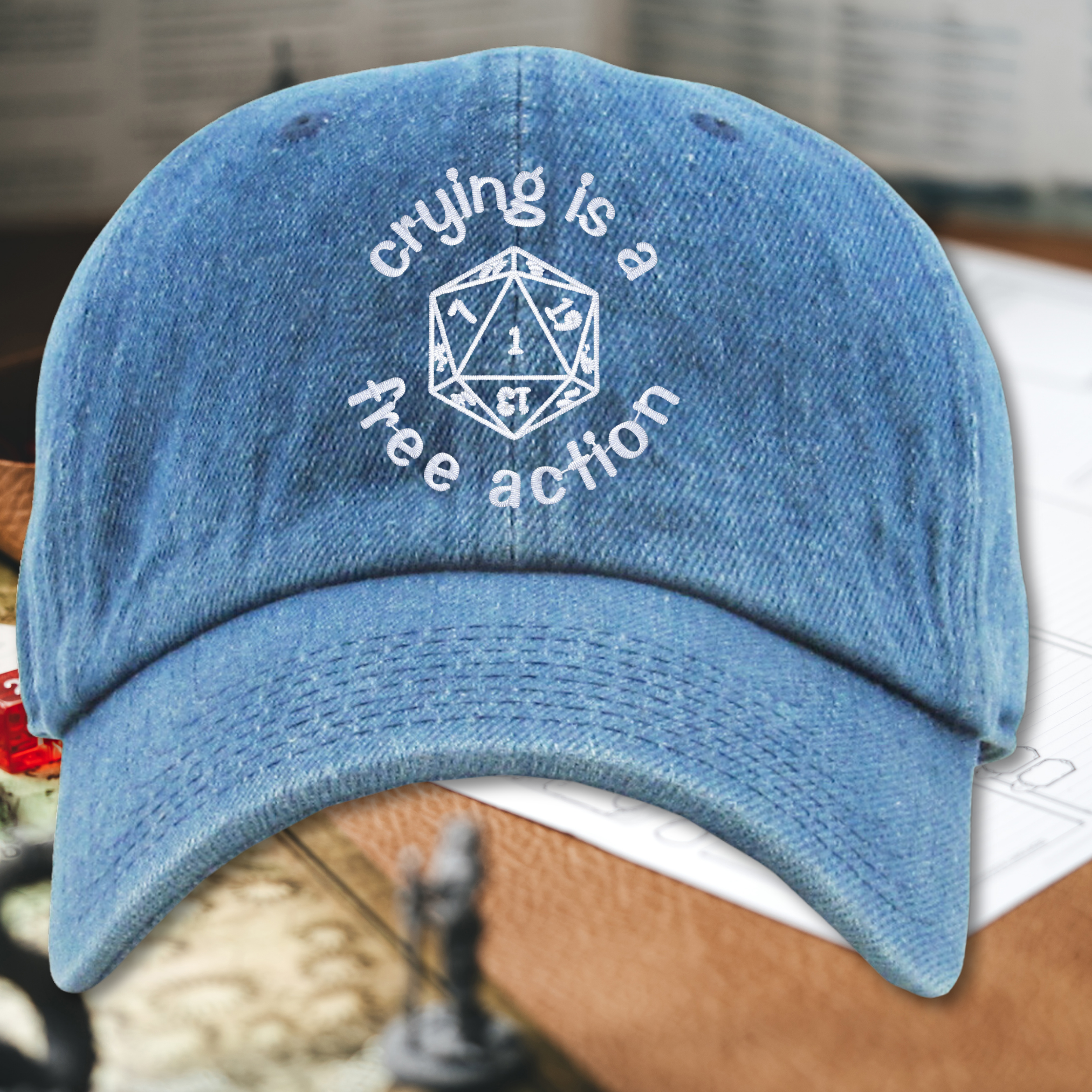 Crying is a Free Action Embroidered Dad Hat, One Size Fits All