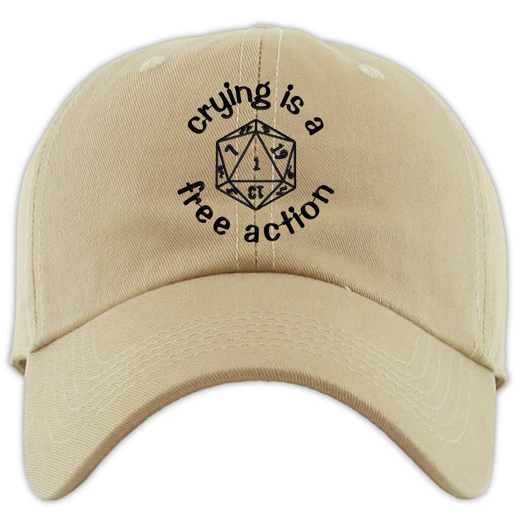 Crying is a Free Action Embroidered Dad Hat, One Size Fits All