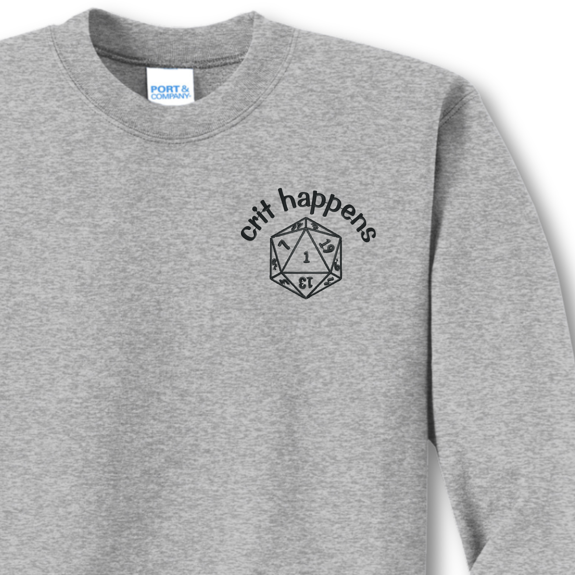 Crit Happens Embroidered Crewneck Sweatshirt, Unisex