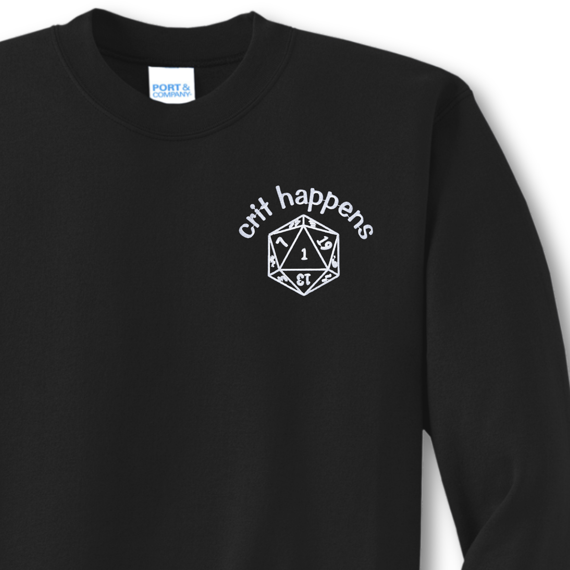 Crit Happens Embroidered Crewneck Sweatshirt, Unisex