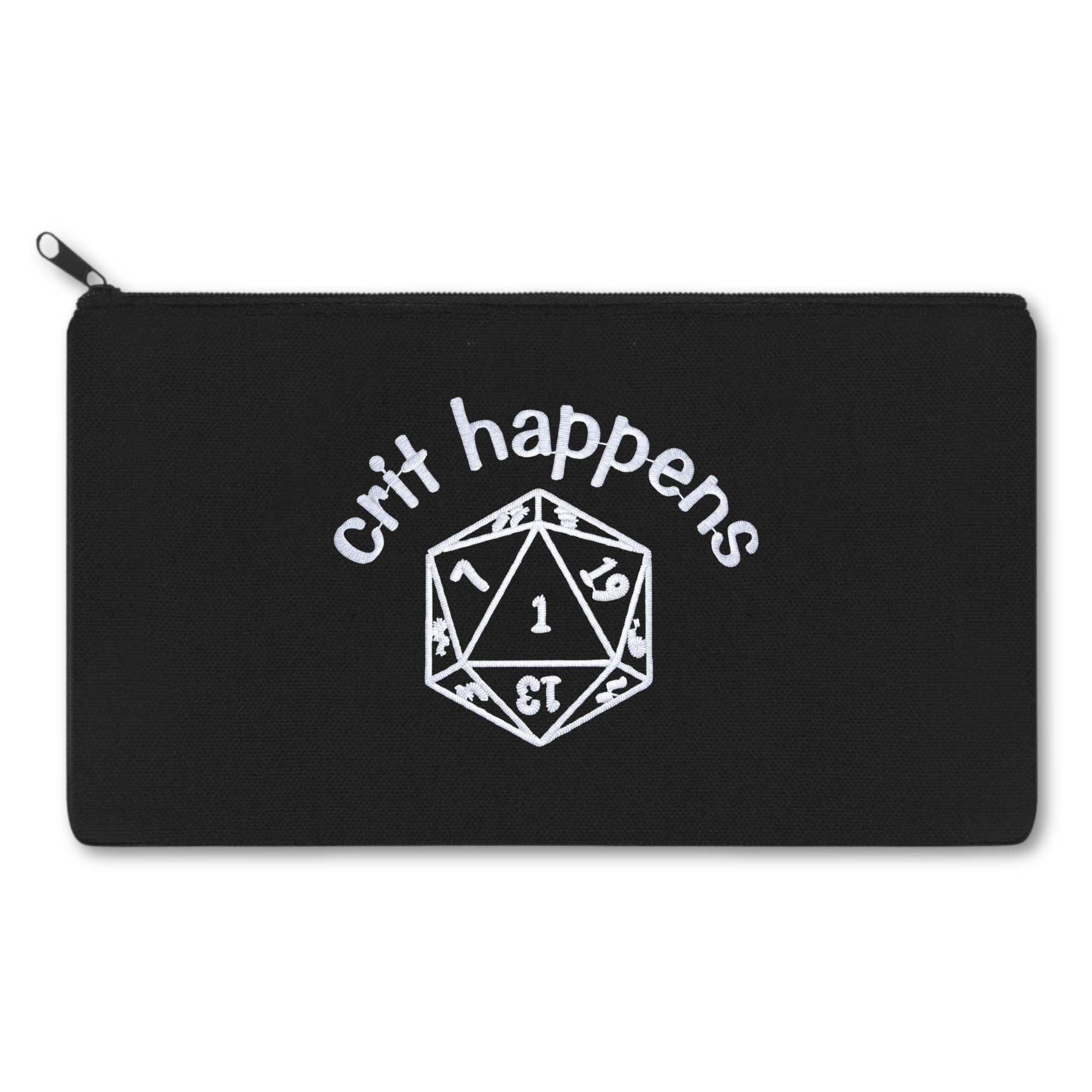 Crit Happens Embroidered Multipurpose Zipper Pouch Bag