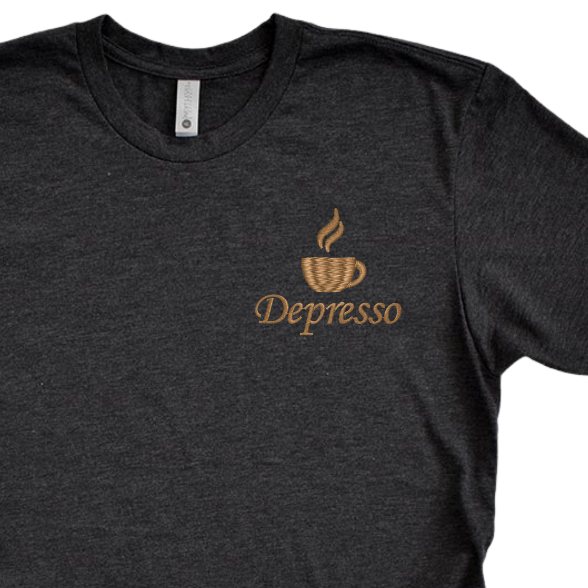 Depresso Embroidered Tee Shirt, Unisex