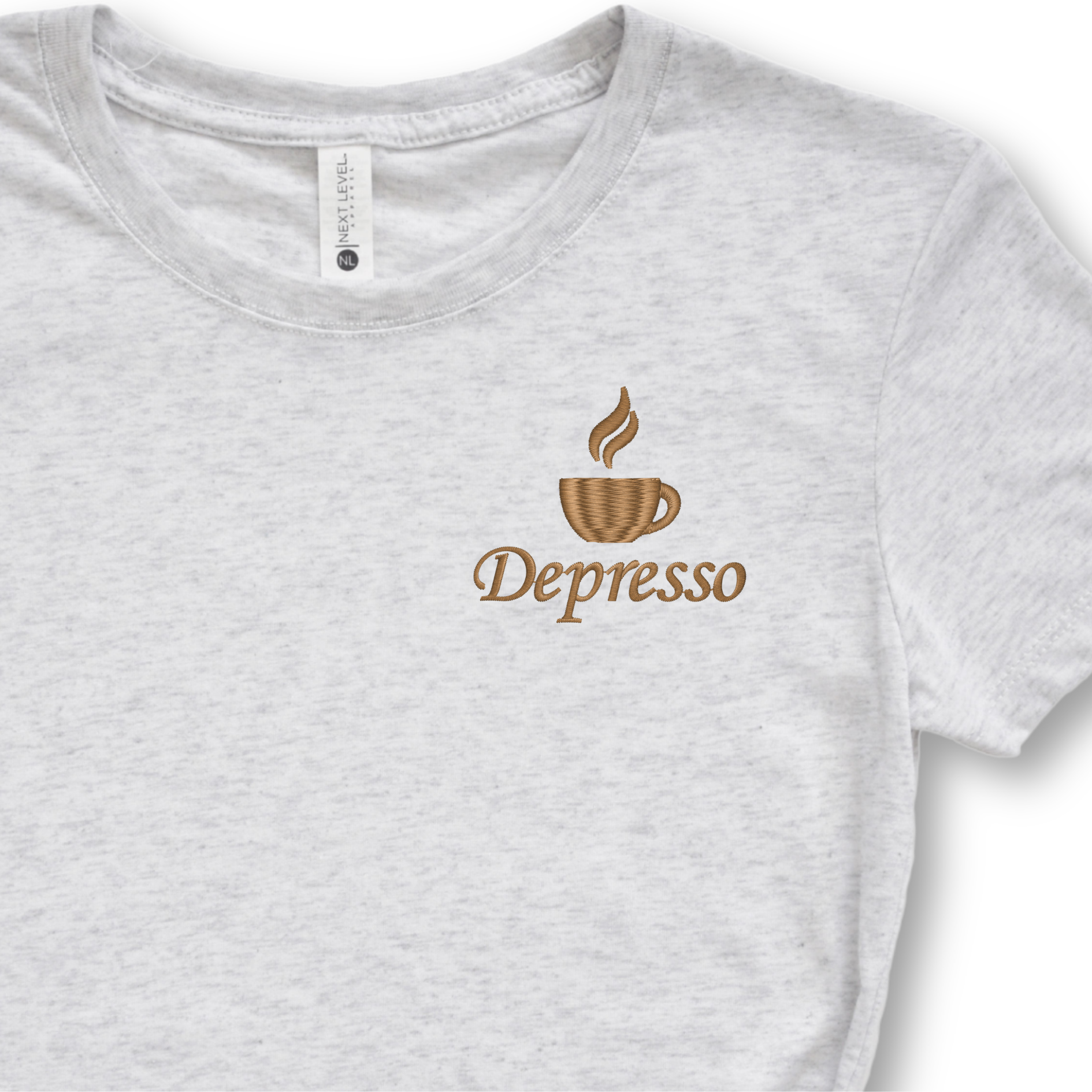 Depresso Embroidered Tee Shirt, Unisex