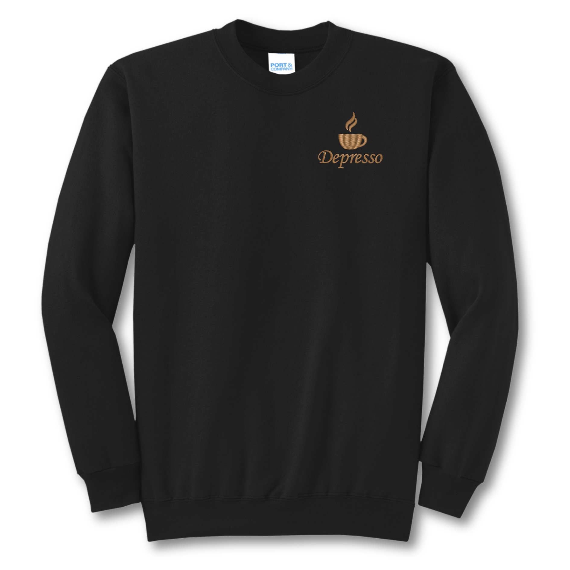 Depresso Embroidered Crewneck Sweatshirt, Unisex