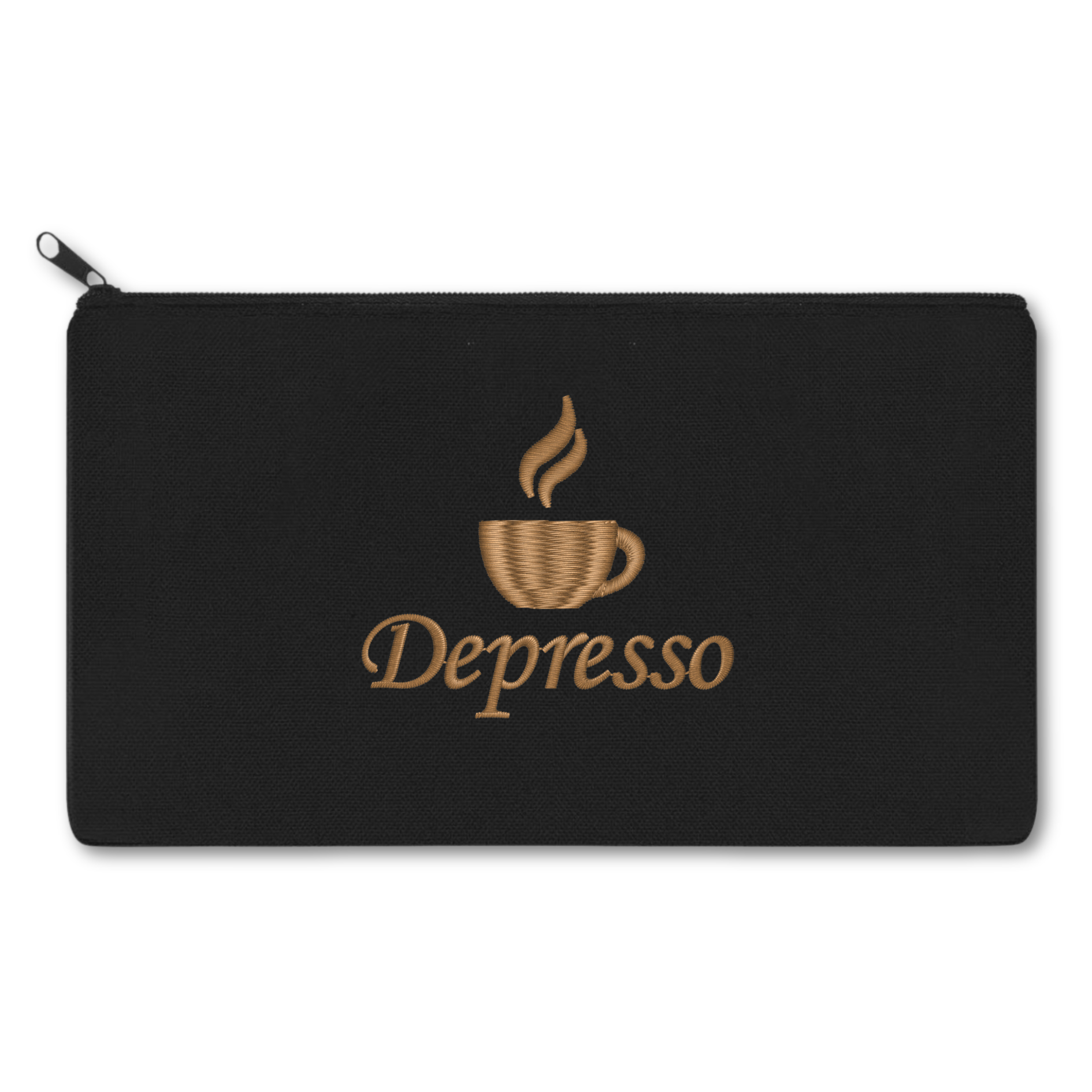 Depresso Embroidered Multipurpose Zipper Pouch Bag