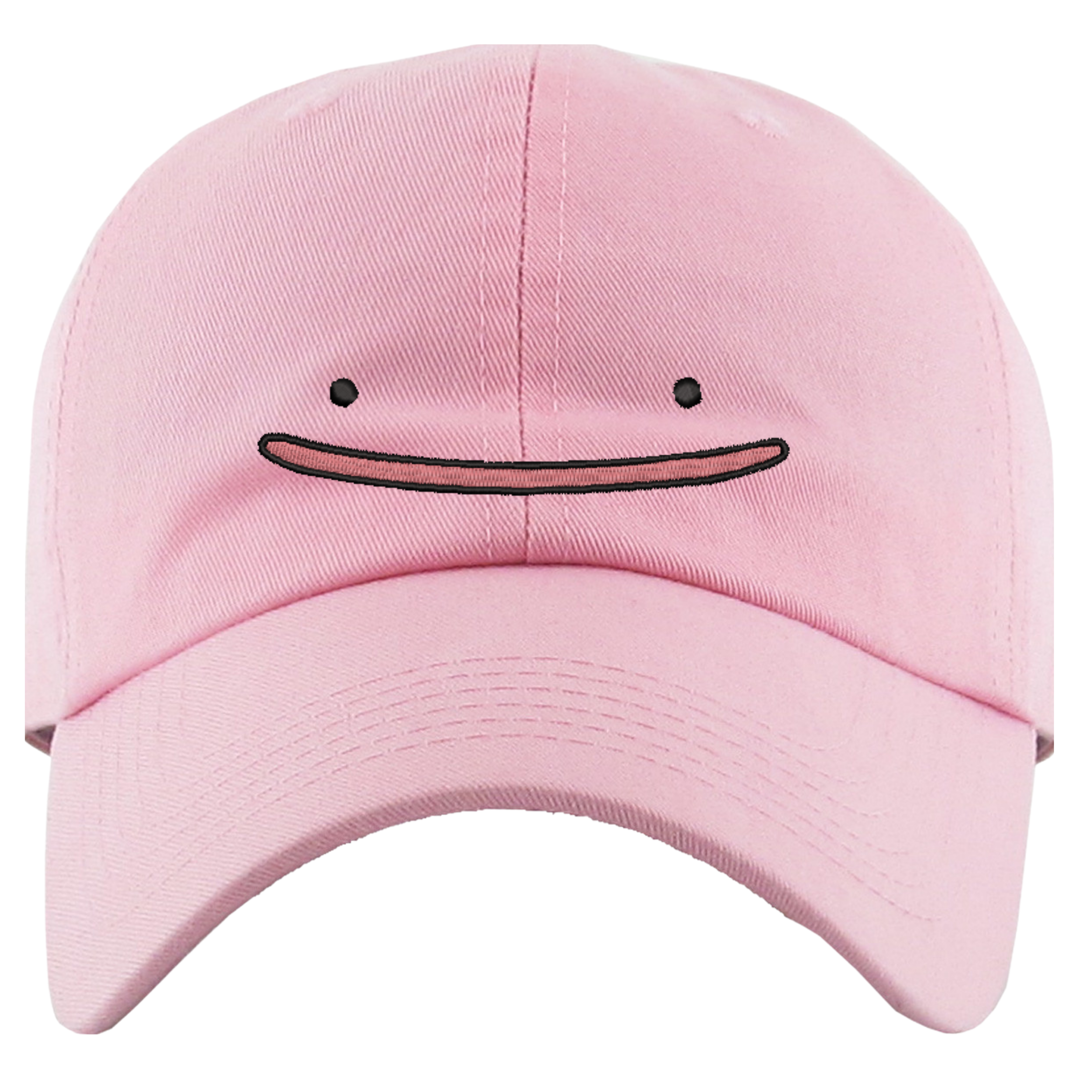Ditto Smile Pokemon Embroidered Pink Dad Hat, One Size Fits All
