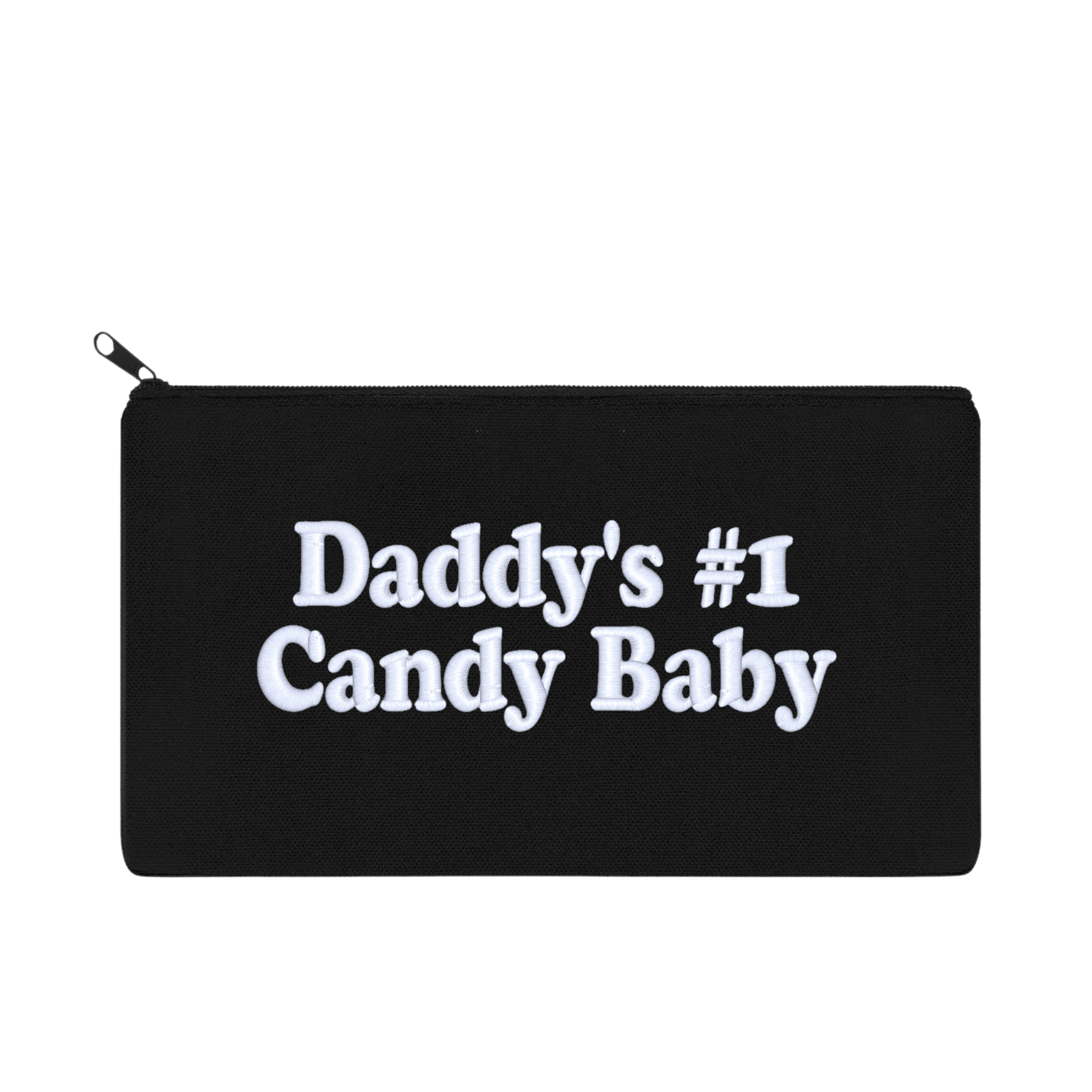 Daddy's #1 Candy Baby Embroidered Multipurpose Zipper Pouch Bag