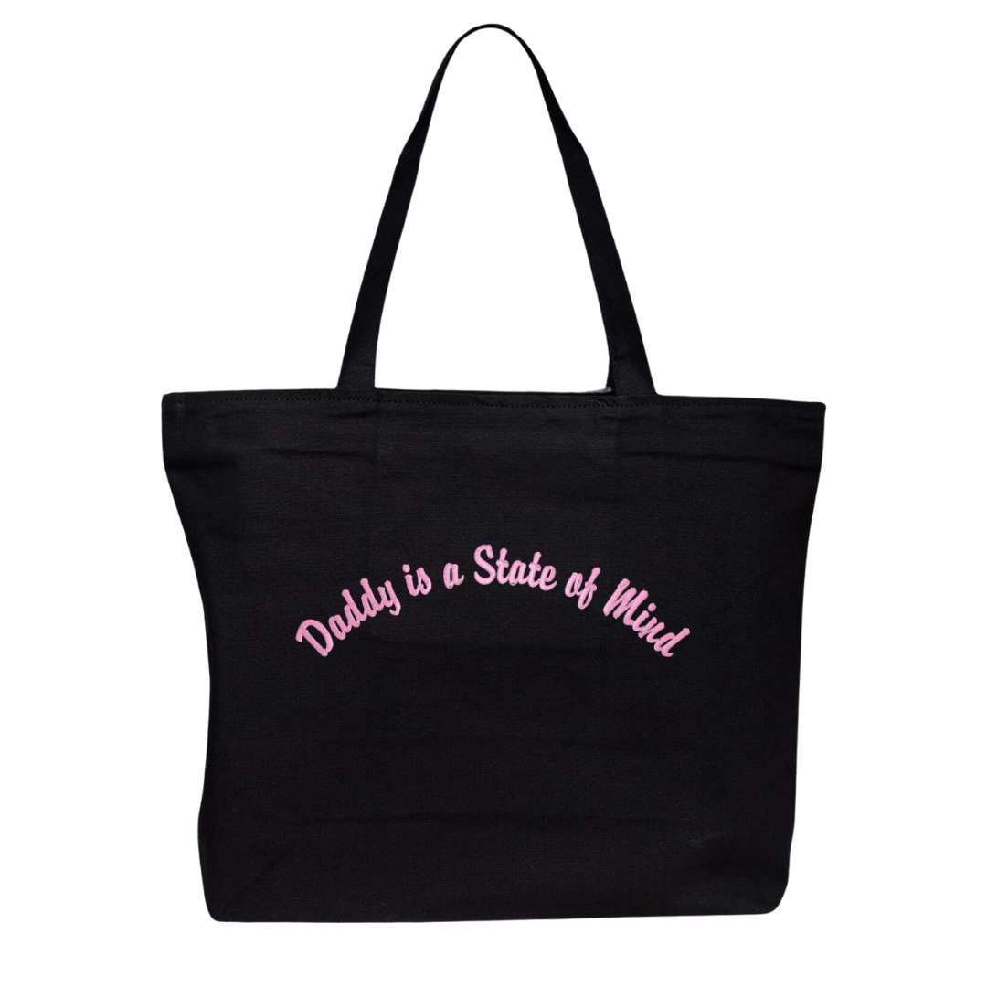 Daddy is a State of Mind Embroidered Canvas Tote Bag