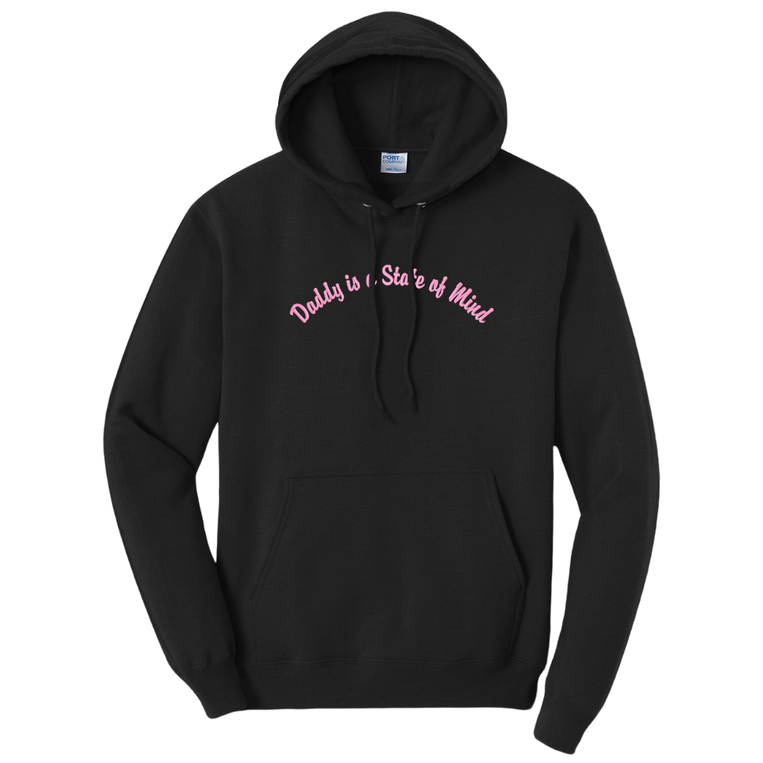 Daddy is a State of Mind Embroidered Black Hoodie, Unisex