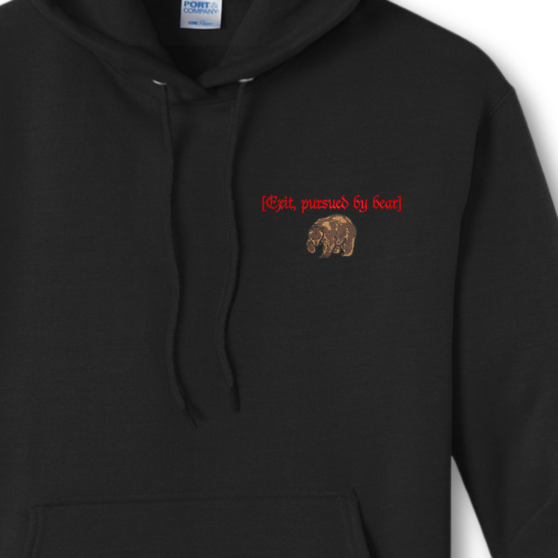 Exit Pursued By Bear Black Hoodie, Unisex