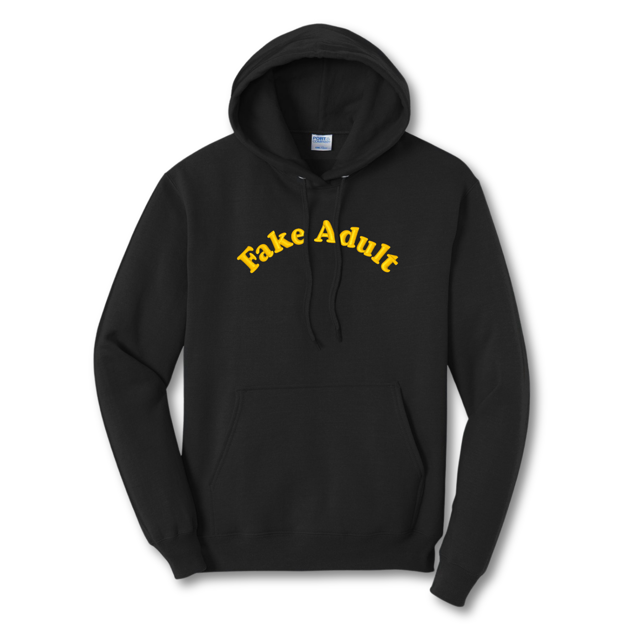 Fake Adult Black Hoodie, Unisex