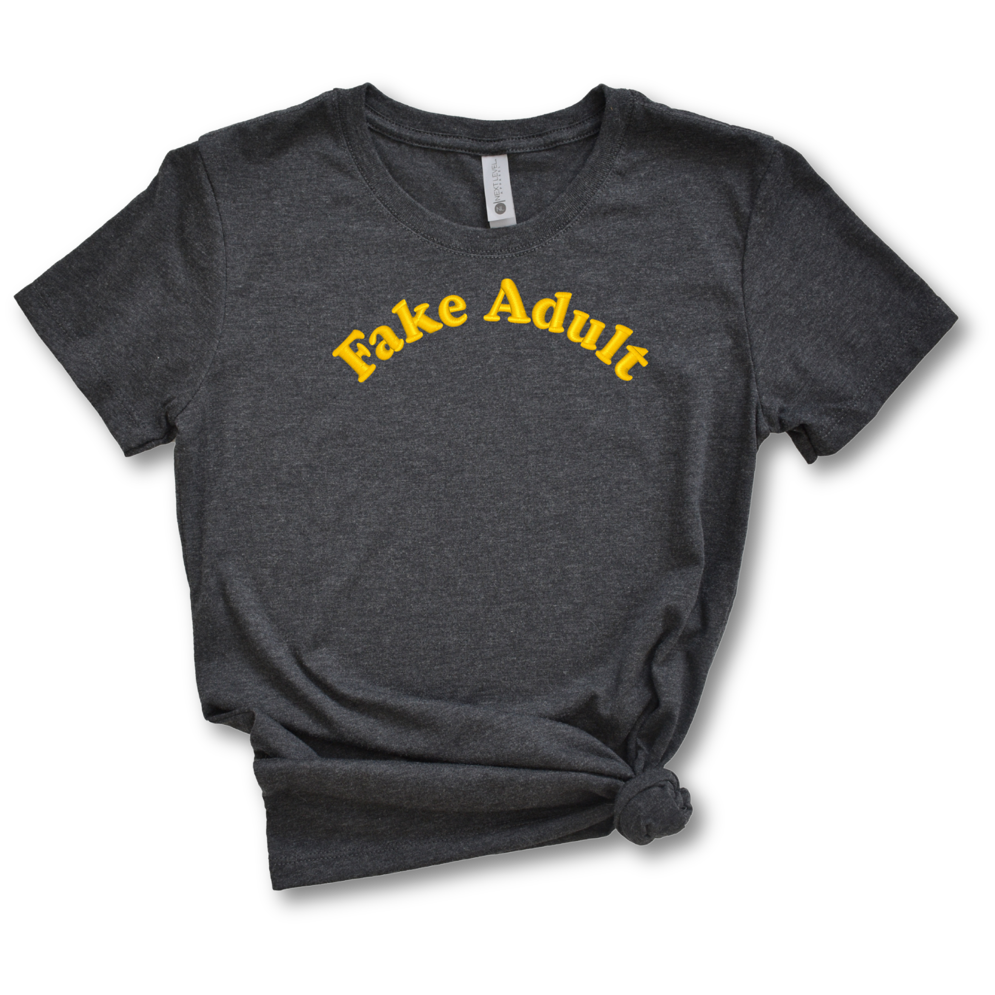 Fake Adult Embroidered Tee Shirt, Unisex