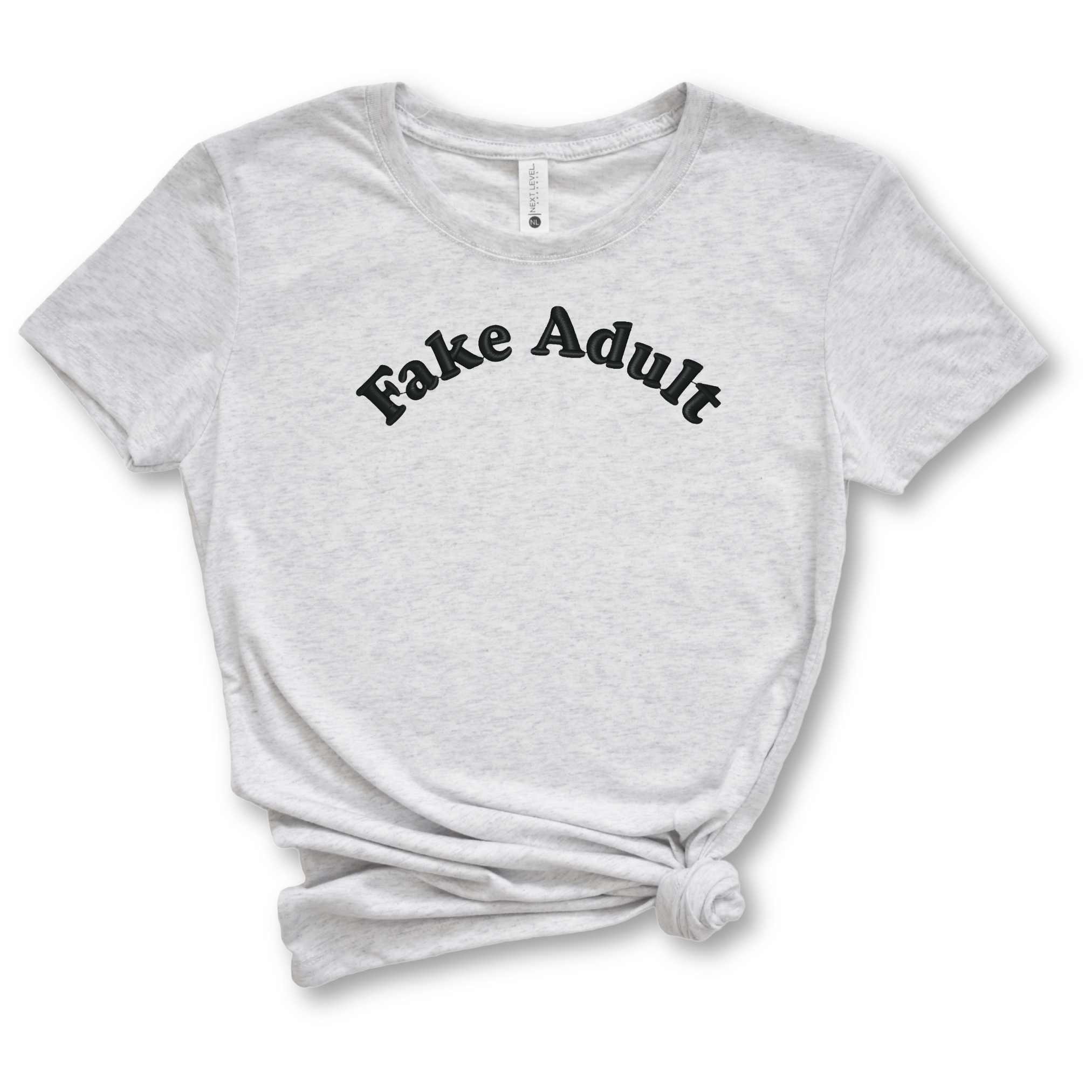 Fake Adult Embroidered Tee Shirt, Unisex