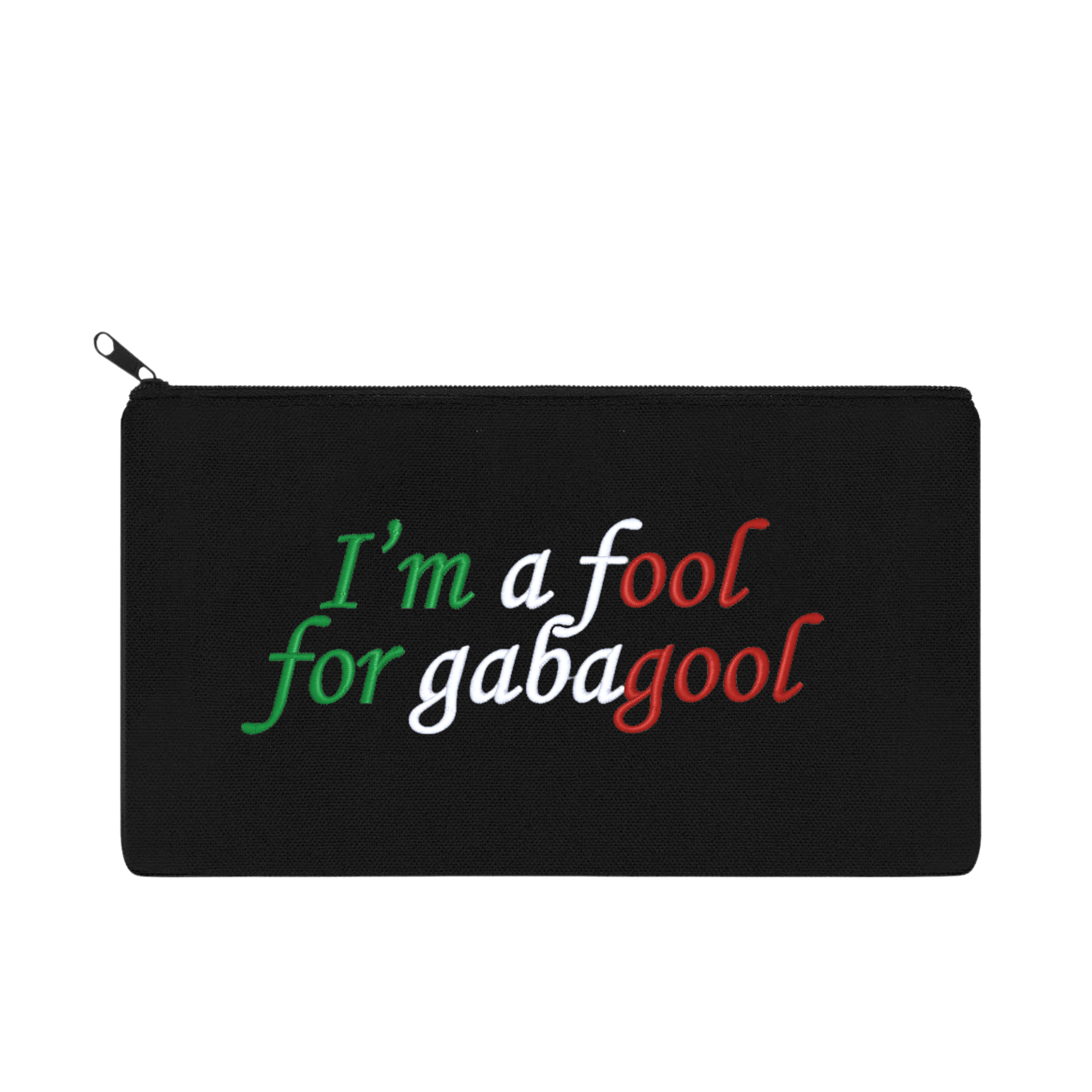 I'm a Fool for Gabagool Embroidered Multipurpose Zipper Pouch Bag