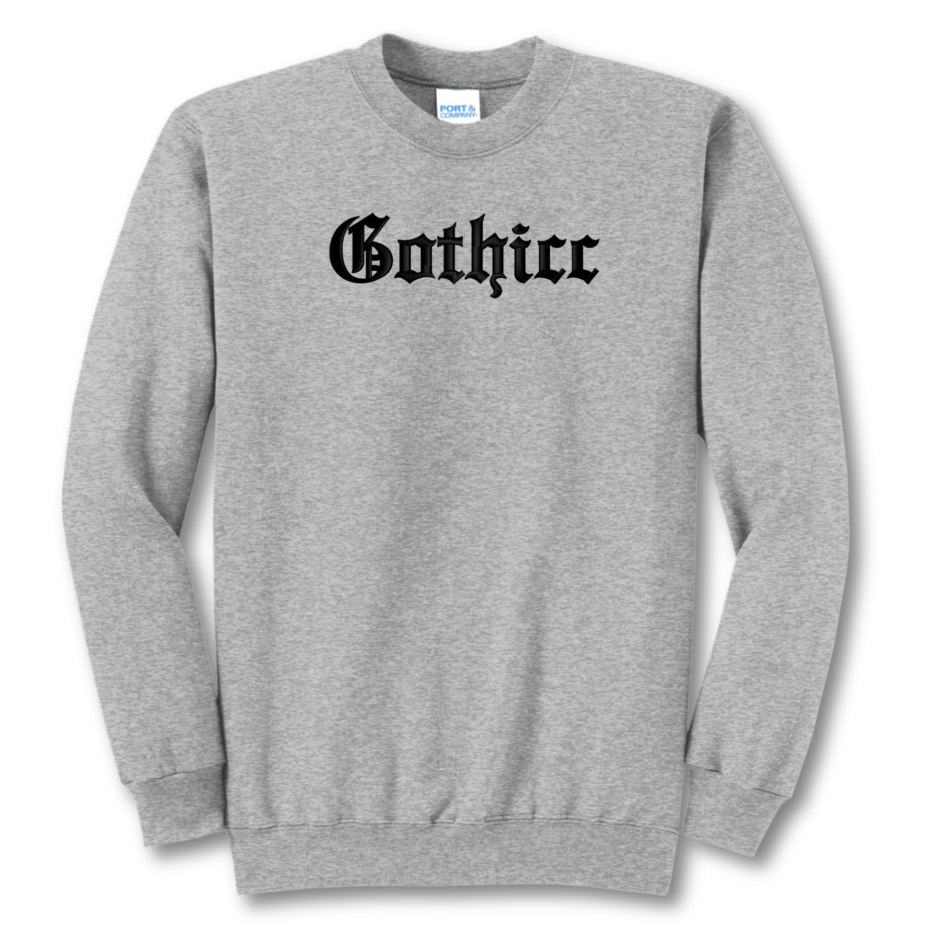 Gothicc Embroidered Crewneck Sweatshirt, Unisex