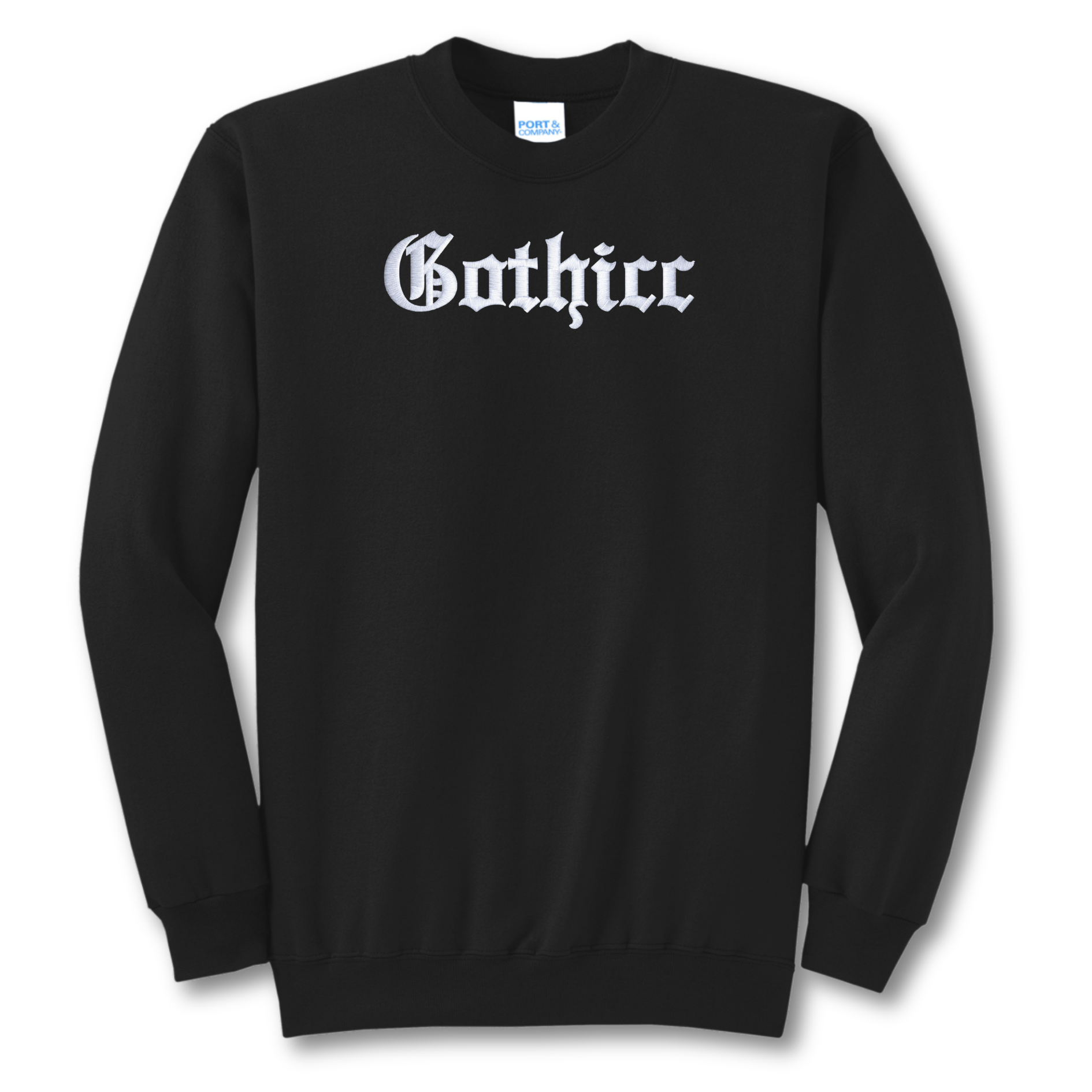 Gothicc Embroidered Crewneck Sweatshirt, Unisex