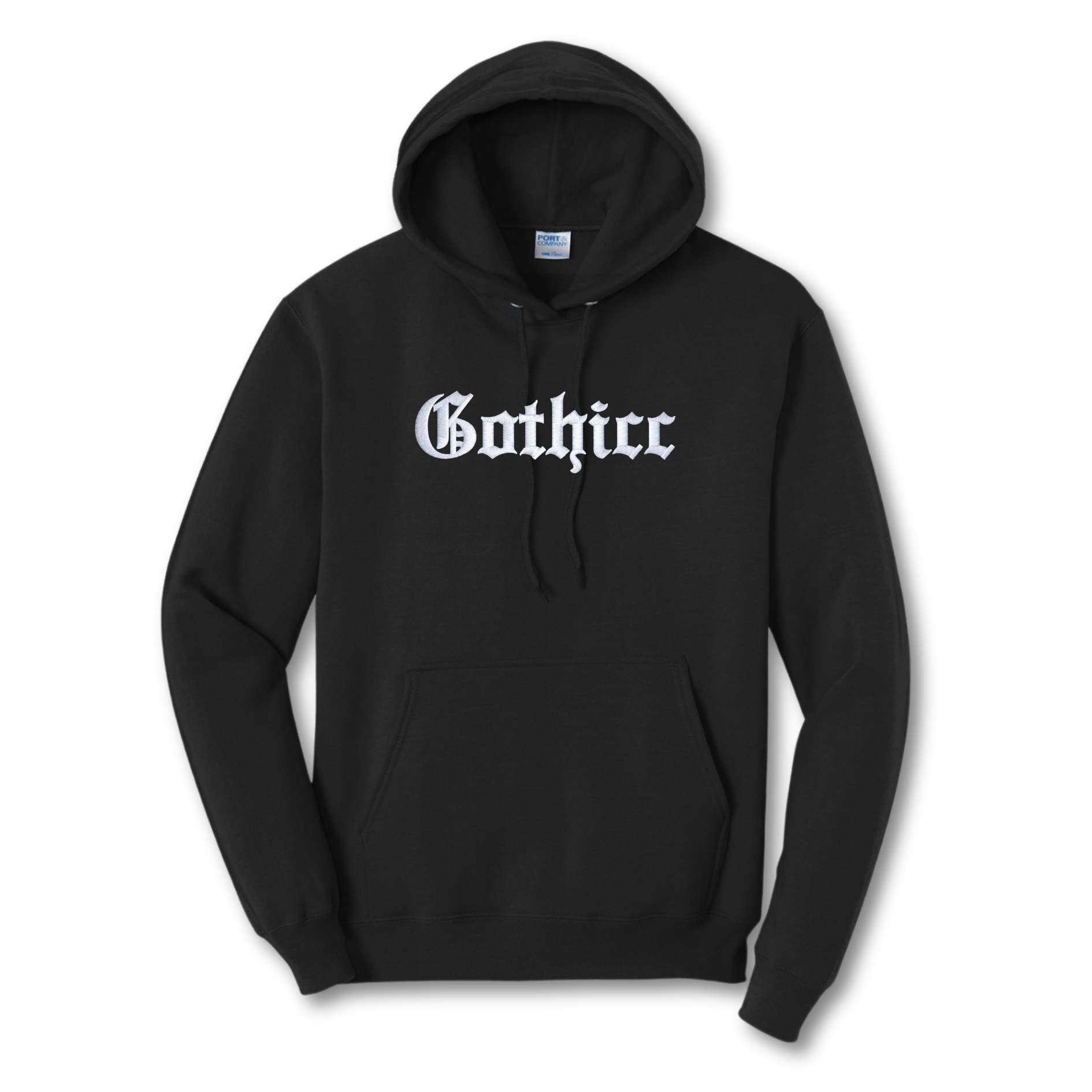 Gothicc Black Hoodie, Unisex