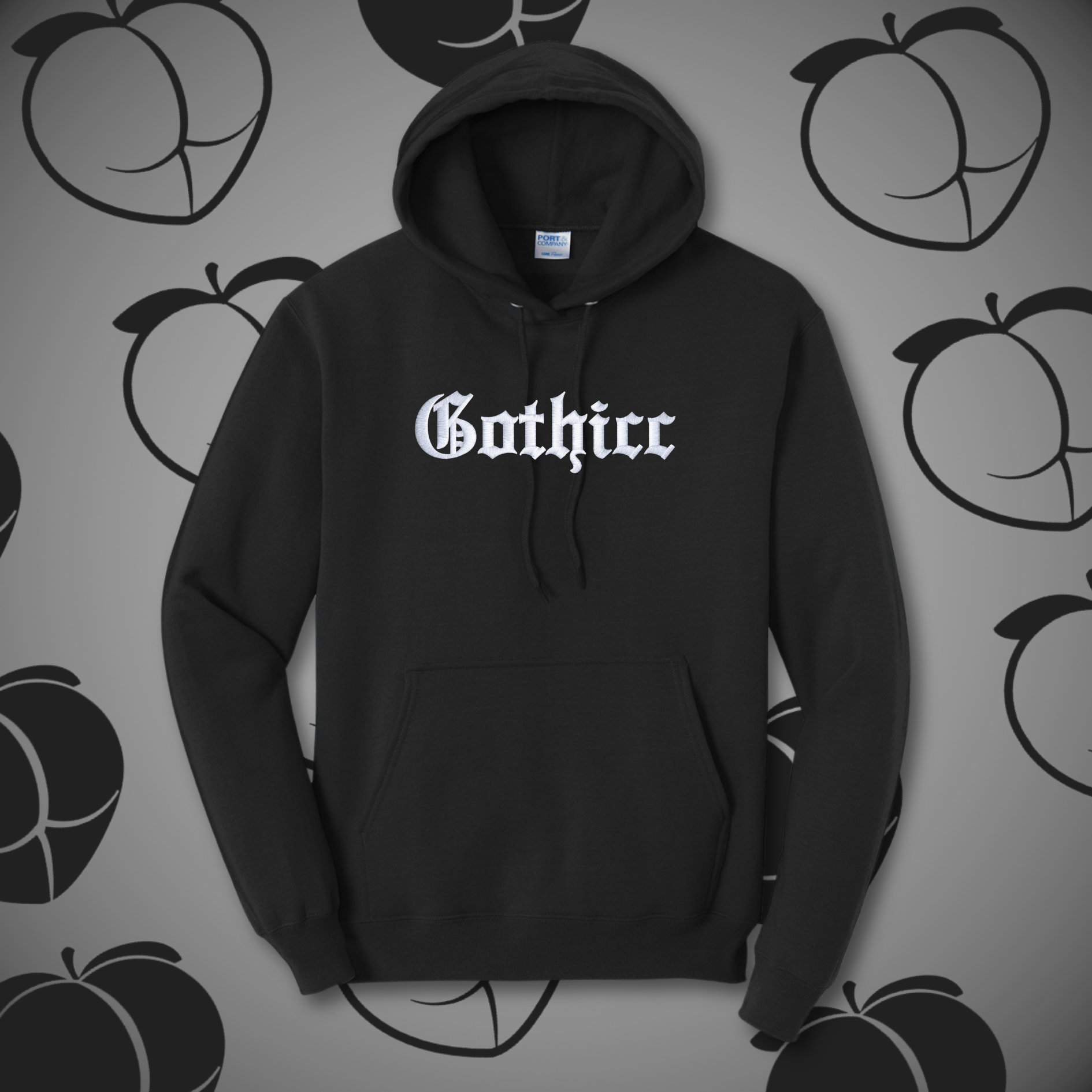 Gothicc Black Hoodie, Unisex