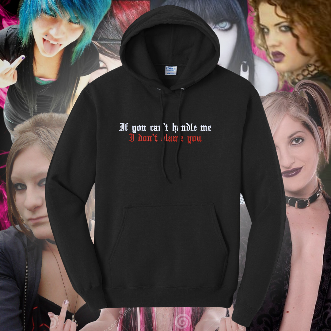 If You Can't Handle Me I Don't Blame You Embroidered Black Hoodie, Unisex