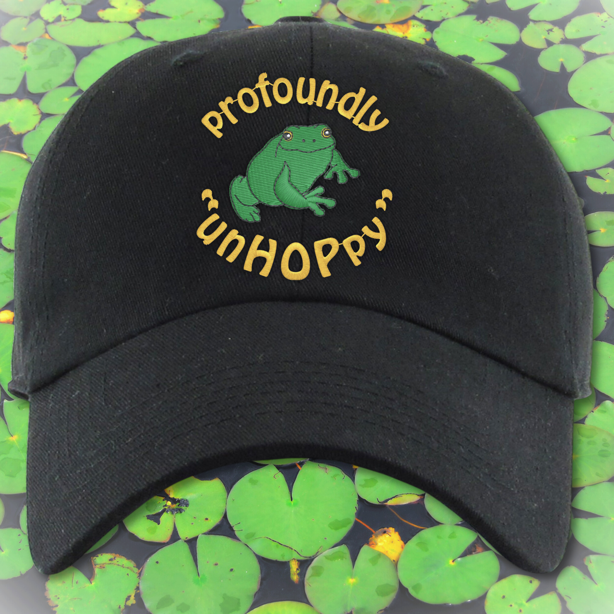 Profoundly Unhoppy Embroidered Dad Hat, One Size Fits All