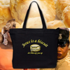 Jesus Biscuit Embroidered Canvas Tote Bag