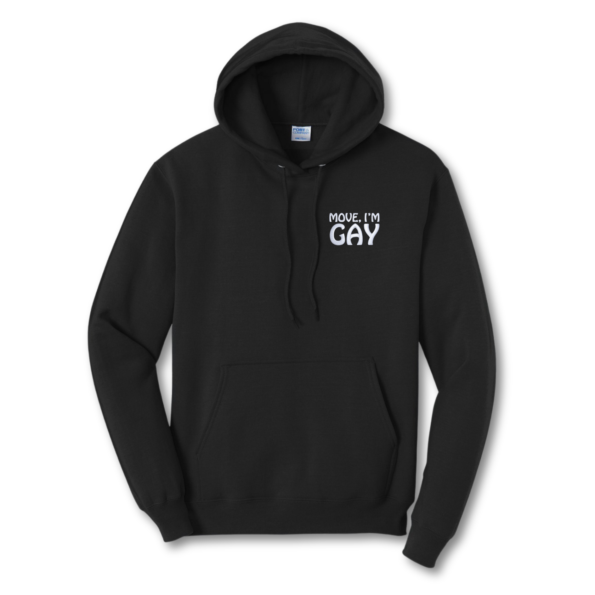 Move I'm Gay Black Hoodie, Unisex