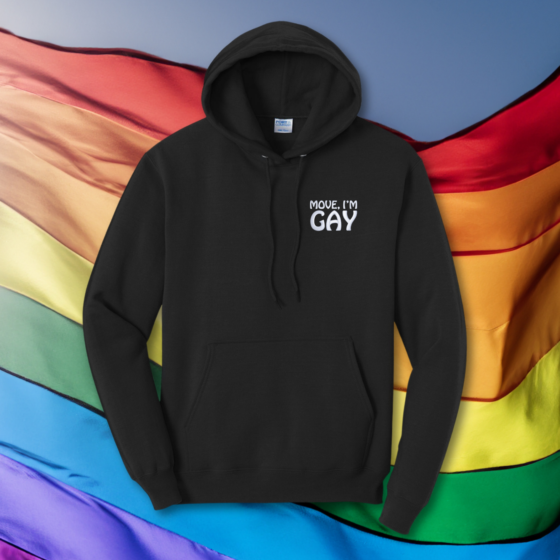 Move I'm Gay Black Hoodie, Unisex