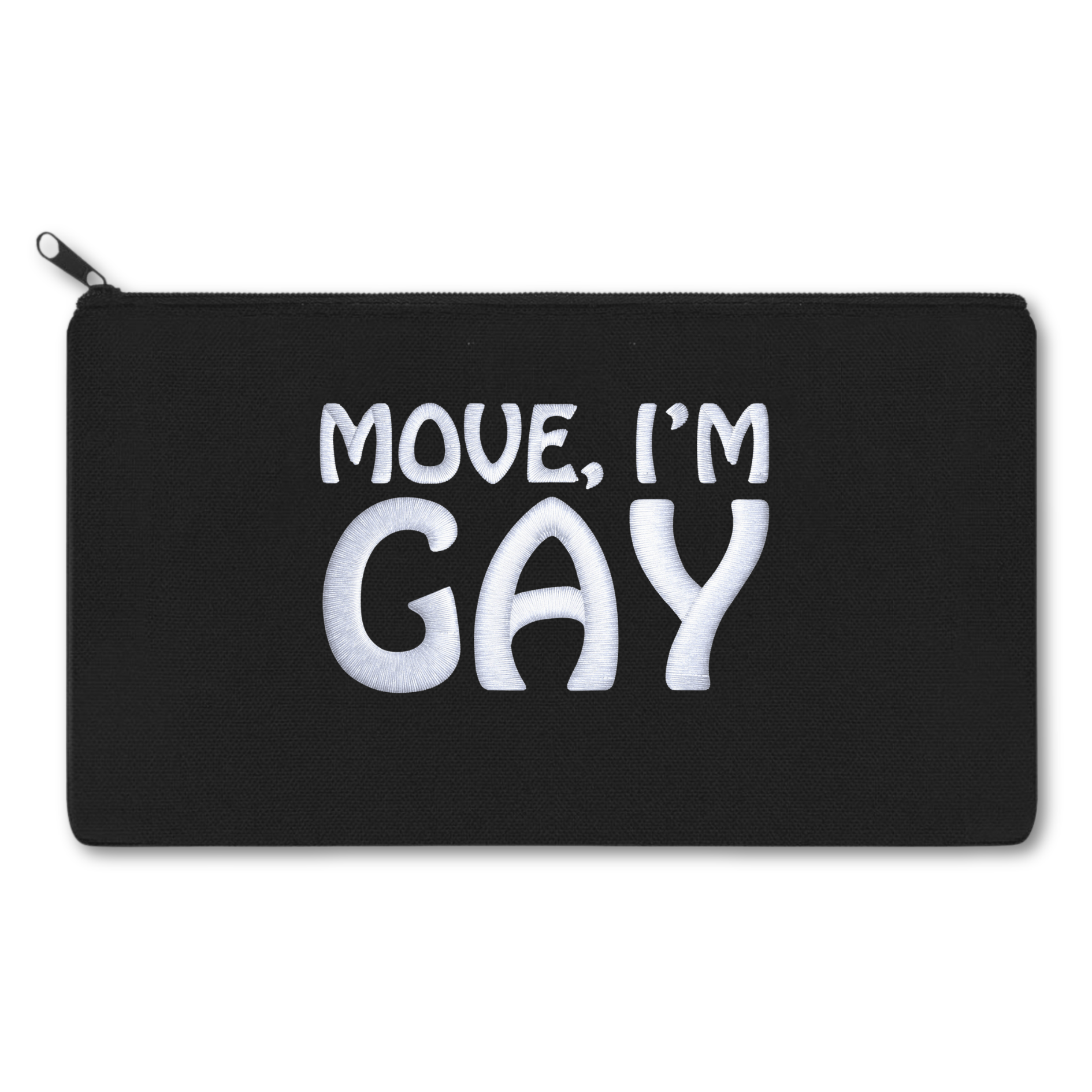 Move I'm Gay Embroidered Multipurpose Zipper Pouch Bag