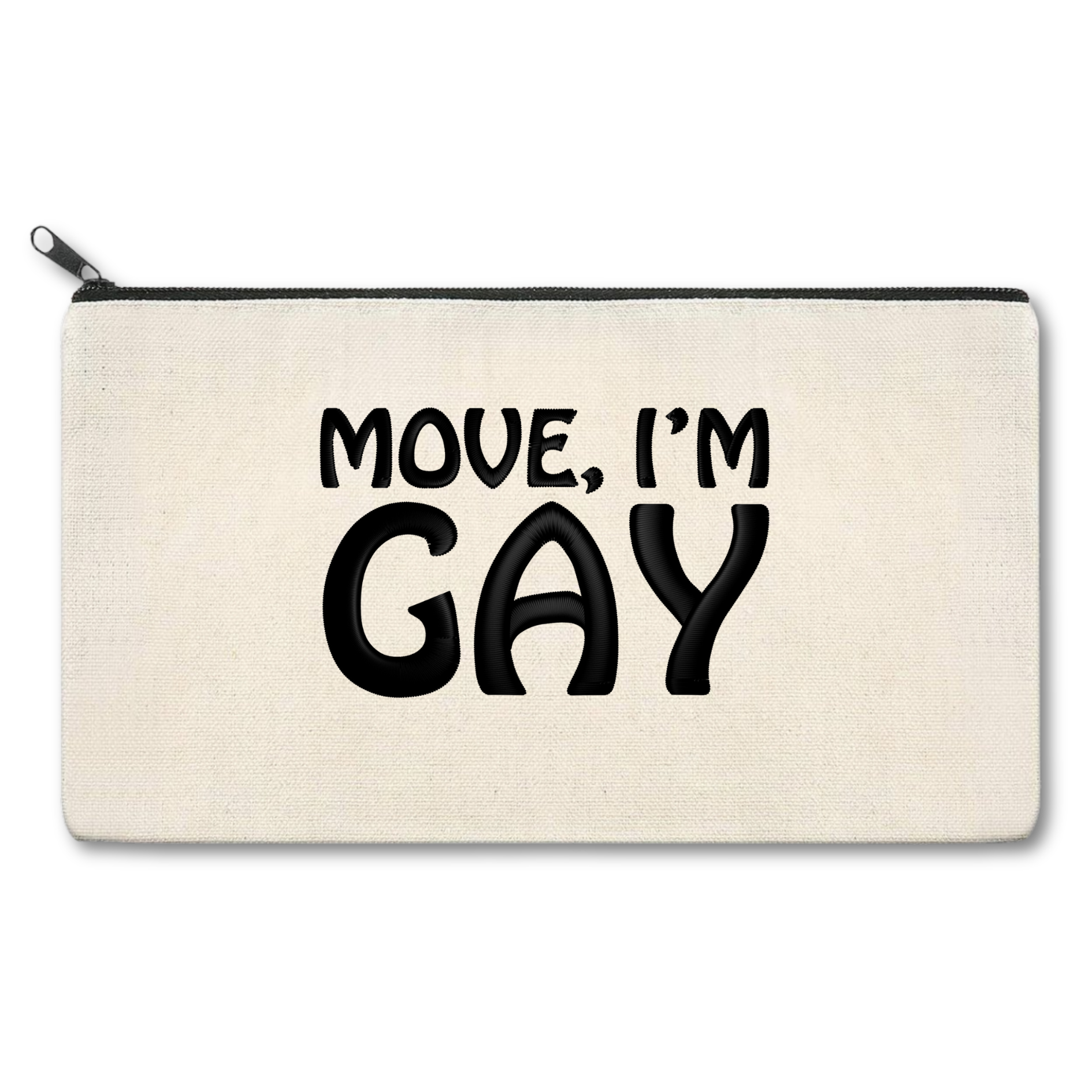 Move I'm Gay Embroidered Multipurpose Zipper Pouch Bag