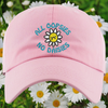 All Oopsies No Daisies Embroidered Black Dad Hat, One Size Fits All