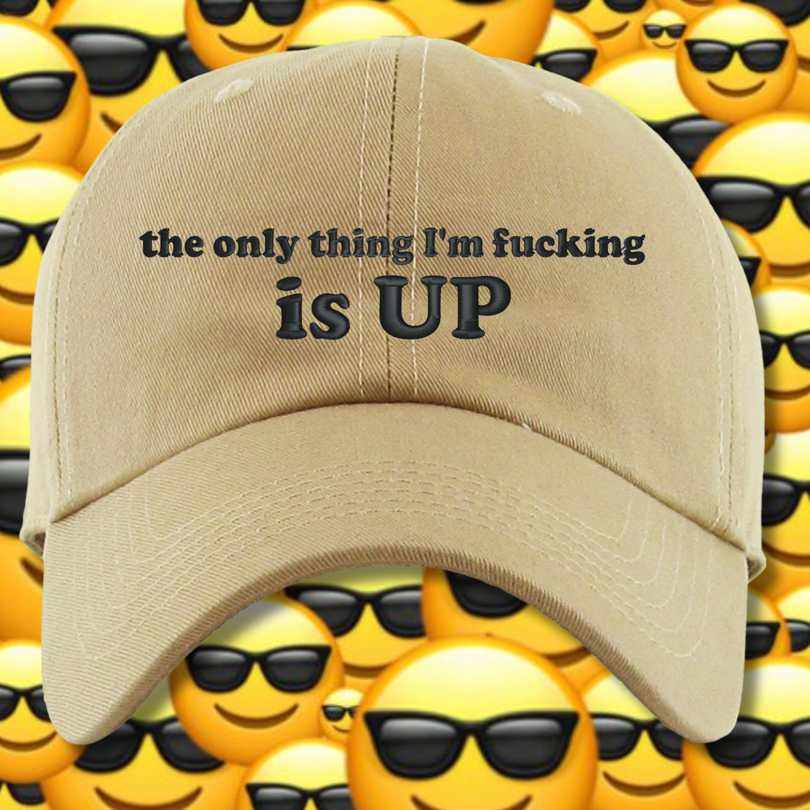 The Only Thing I'm Fucking Is Up Embroidered Dad Hat, One Size Fits All